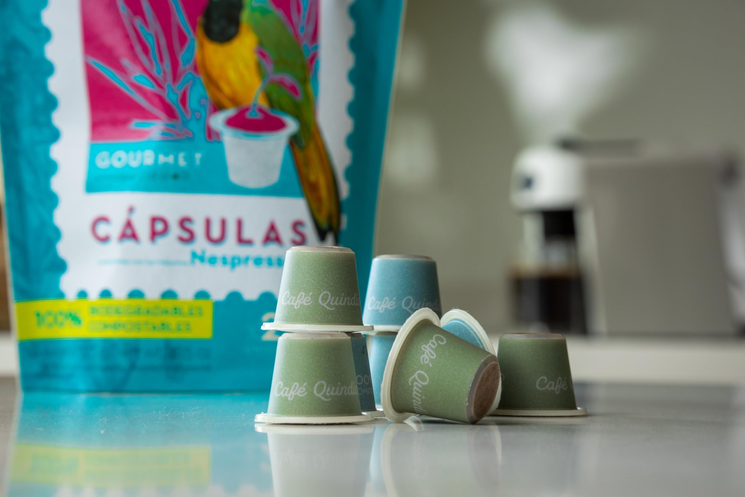 Eco-Friendly Cafe Quindio Compostable Coffee Pods - Compatible with Nespresso Original Machines | Gourmet Arabica Blend | 25 Biodegradable Pods per Bag | Perfect for Home, Office & Sustainable Coffee Lovers