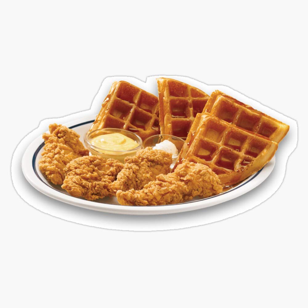 Waterproof Chicken and Waffles Vinyl Sticker - 5