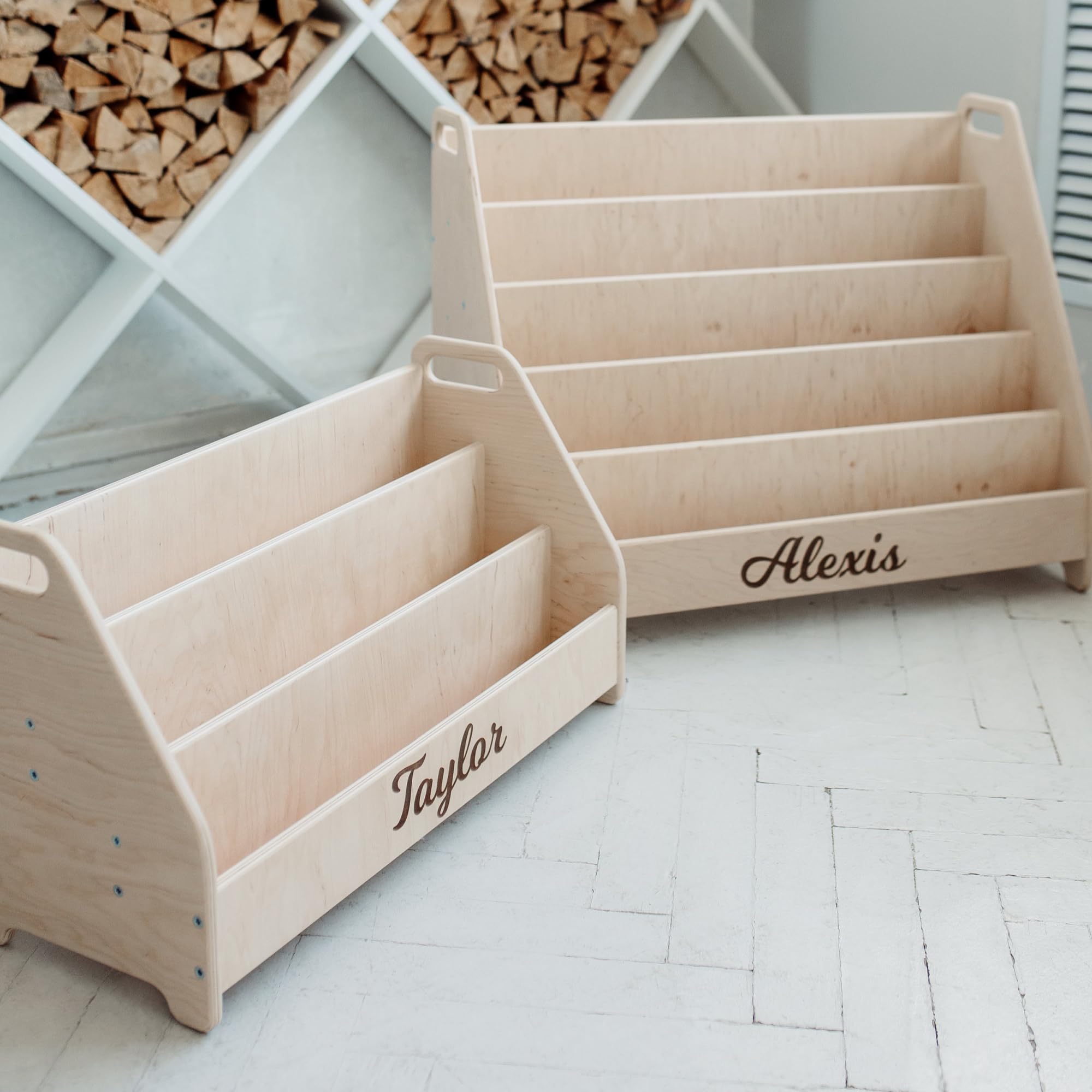 Montessori Kids Bookshelf - Natural Wood Toddler Bookcase for Nursery & Playroom - Small Children's Bookshelf for Montessori Learning & Home Organization
