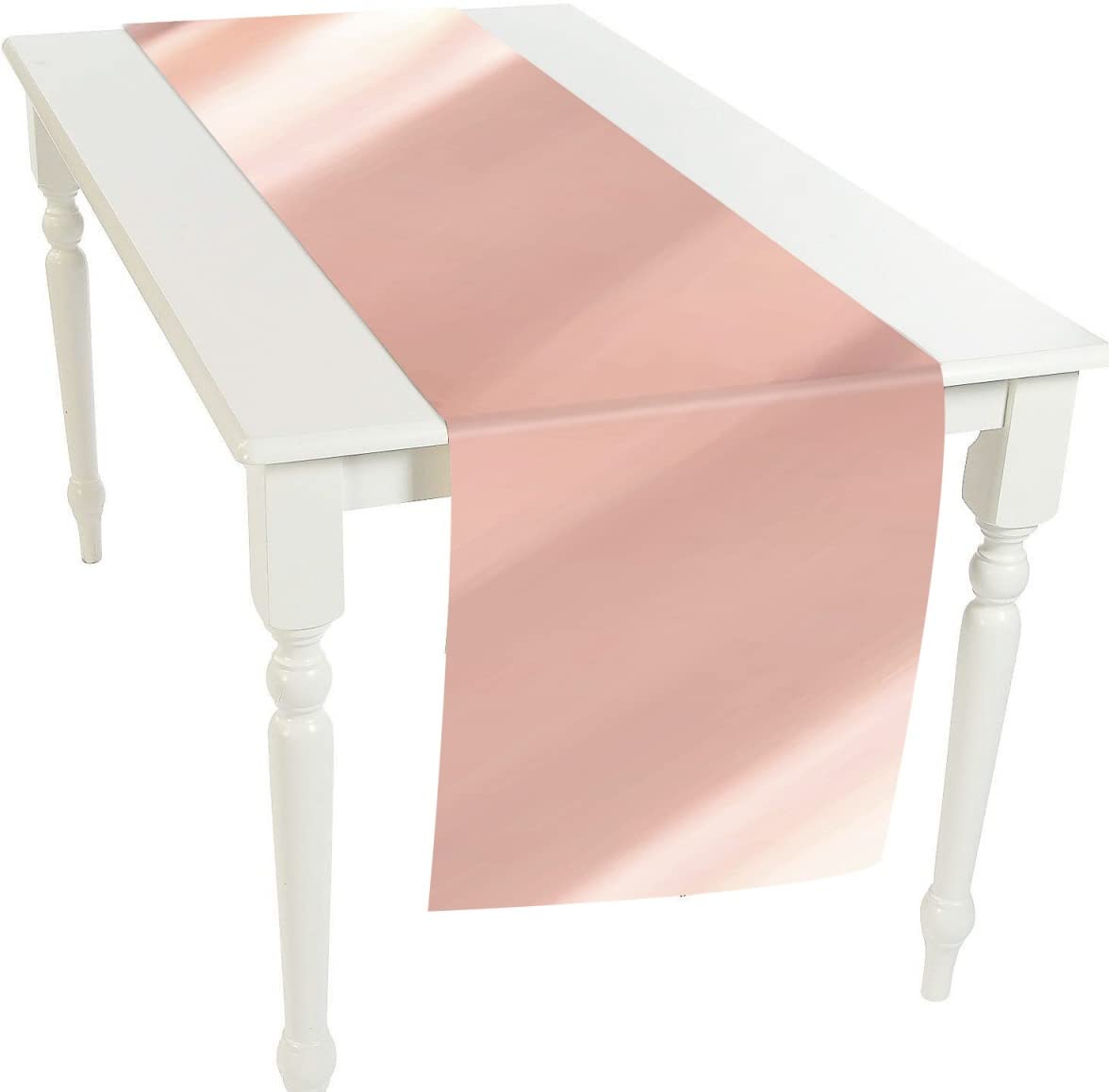 4 Pack Rose Gold Foil Table Runner 16 x 86 Inch - Shiny Plastic Tablecloth for Wedding, Birthday Party & Holiday Decorations - Elegant Dining Table Cover for Special Events & Celebrations