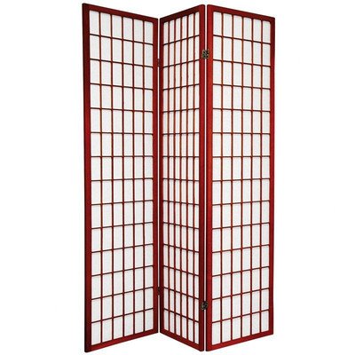 ORIENTAL Rosewood Double-Sided Window Pane Room Divider - 3 Panel Folding Screen for Home & Office Privacy, Asian-Inspired Decor, Living Room Partition