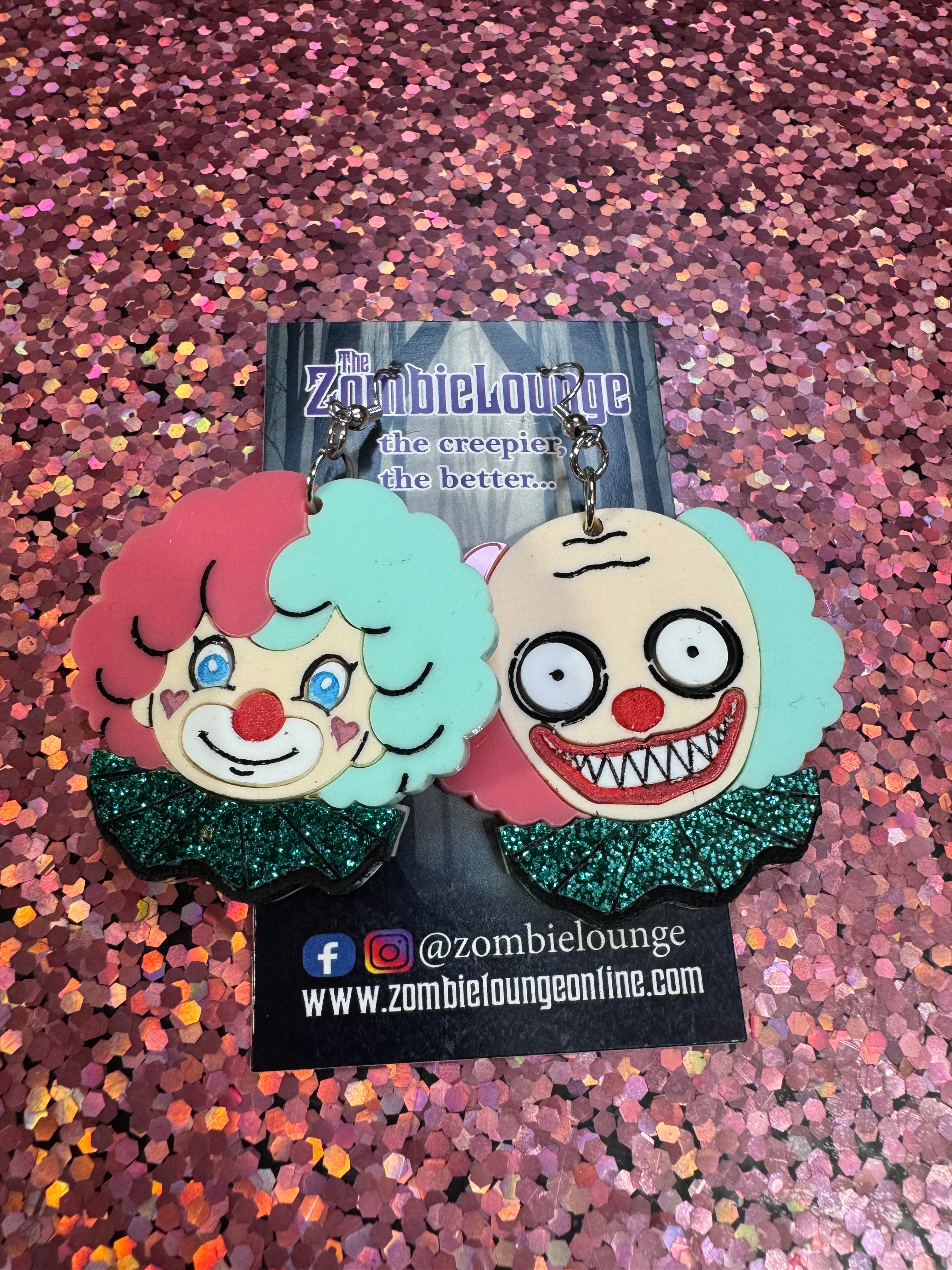 Stylish Cute & Creepy Clown Earrings for Women - Unique Halloween Costume Accessories & Party Jewelry Gifts