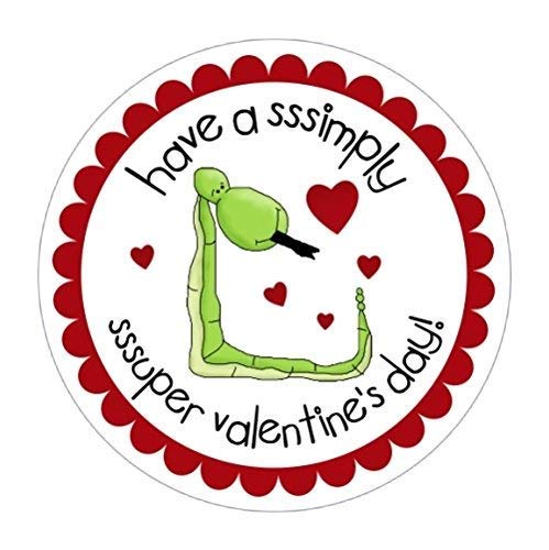 36 Valentine's Day Stickers - Cute Snake & Heart Labels for DIY Cards, Scrapbooking, Gift Wrapping & Party Decorations