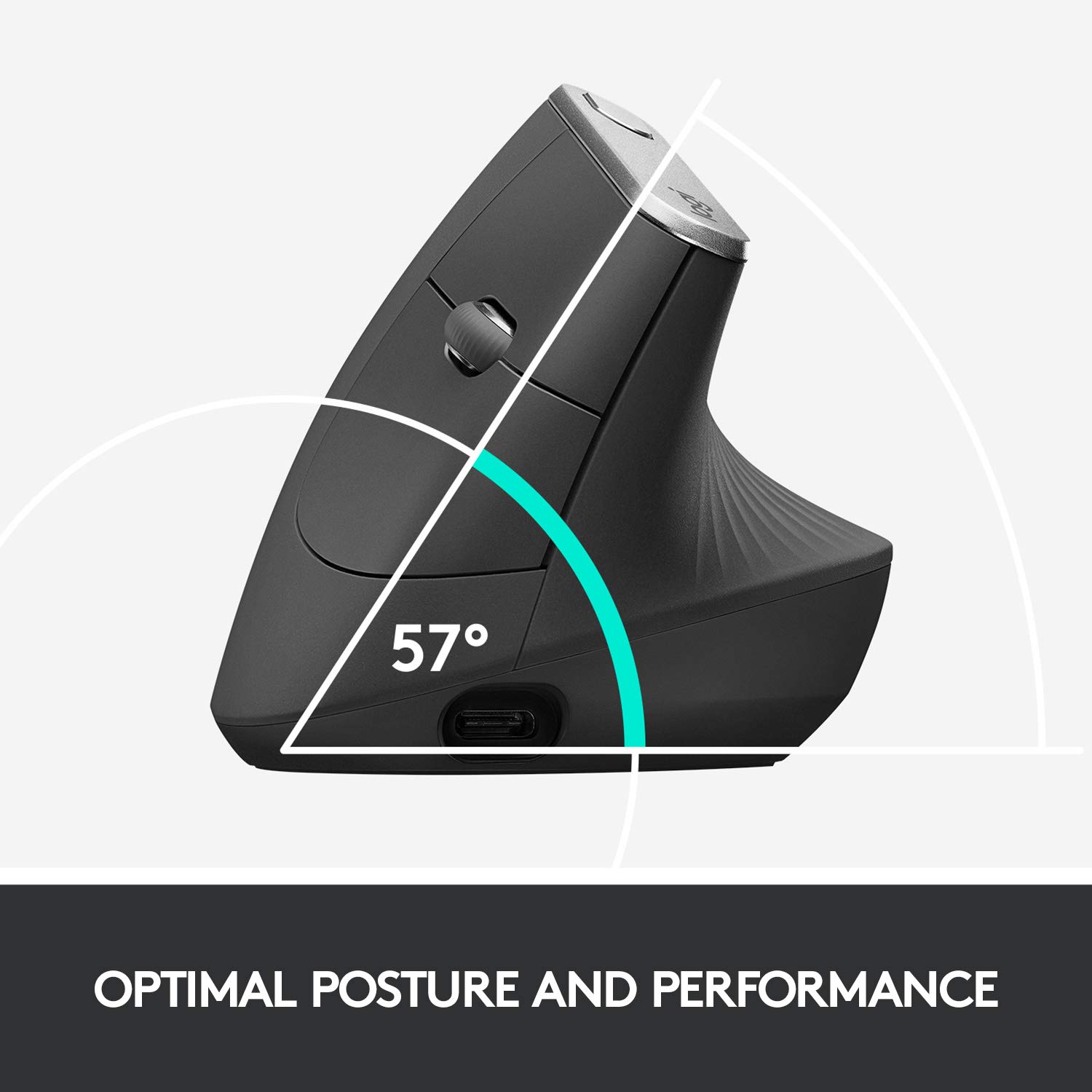 Logitech MX Vertical Wireless Ergonomic Mouse - Rechargeable Bluetooth Mouse for Windows & Mac, Reduces Wrist Pain & Muscle Strain - Perfect for Office Work, Graphic Design & Long Computing Sessions