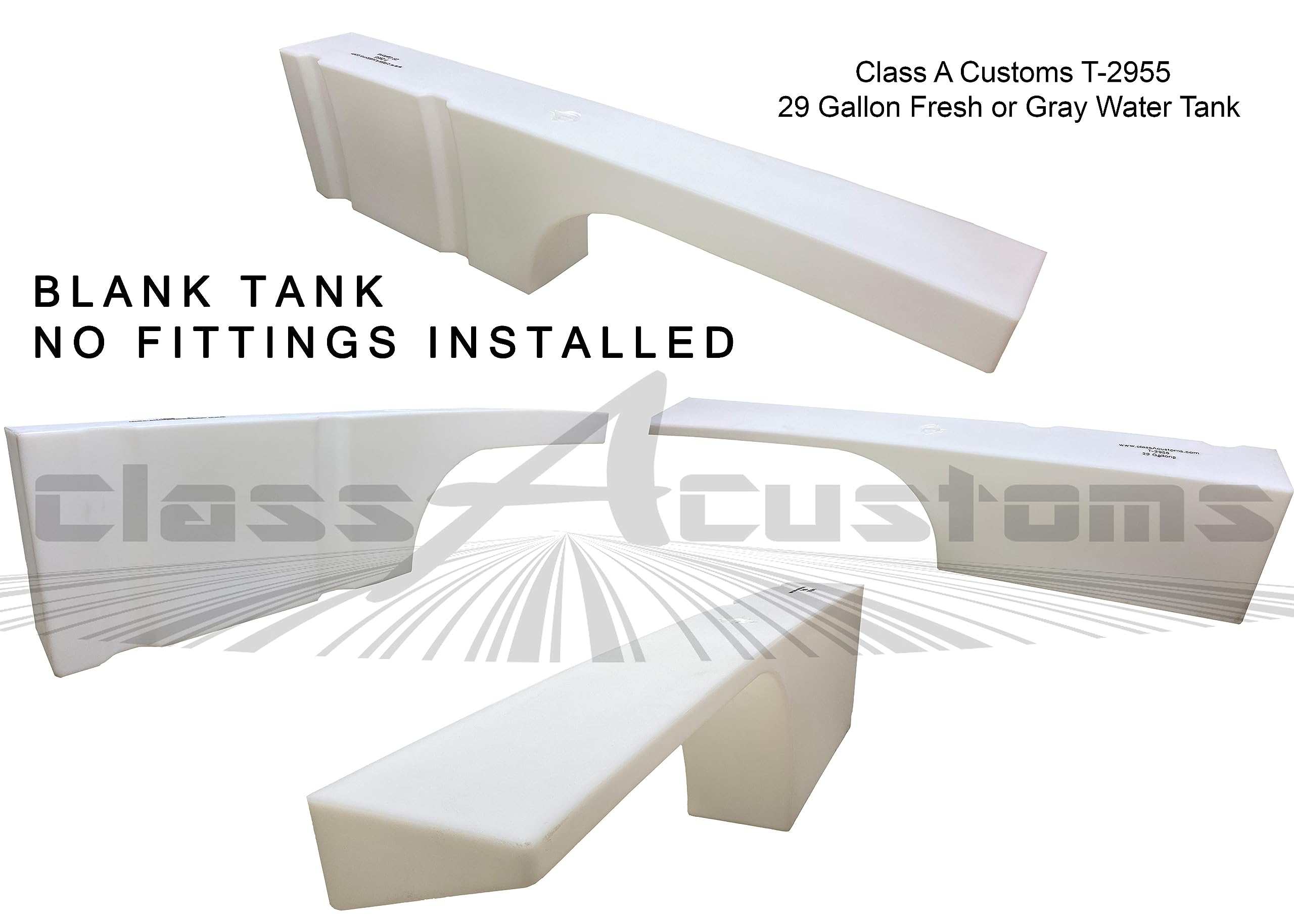 29 Gallon RV Fresh & Gray Water Tank T-2955 for Transit Sprinter Van | Class A Approved | Camper, Food Truck & Concession Trailer Accessory | Perfect for Off-Grid Camping & Mobile Food Businesses