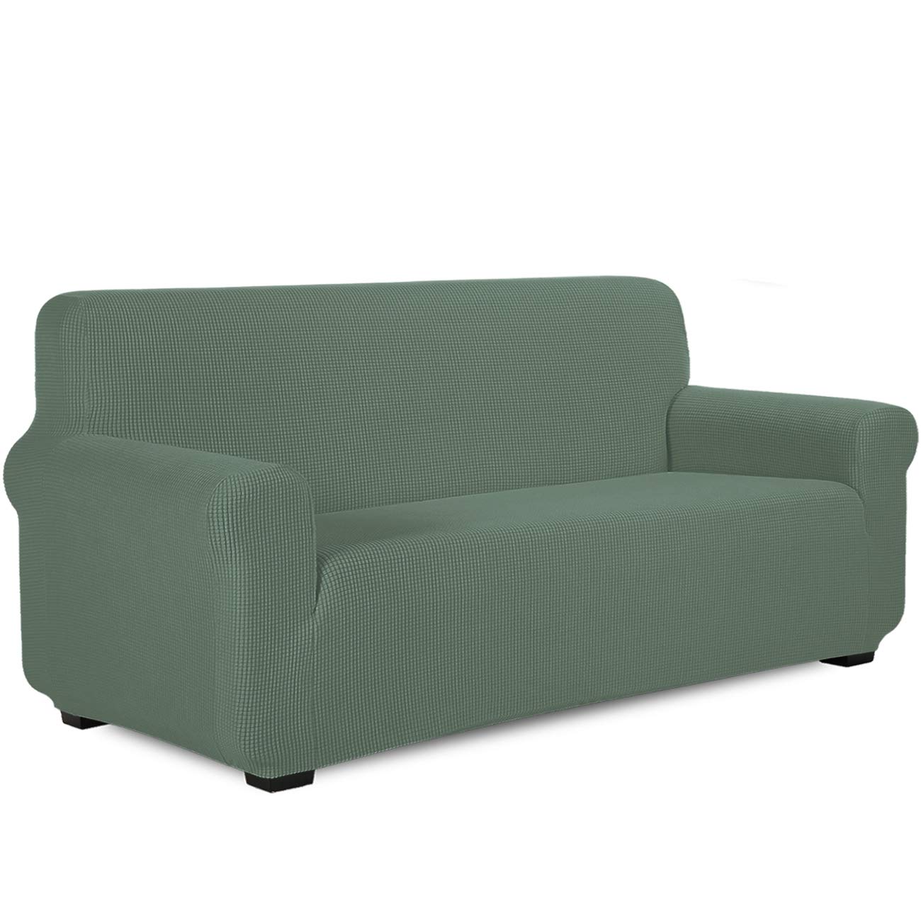 TIANSHU Stretch Jacquard Sofa Cover - 1-Piece Couch Slipcover for 3-Cushion Sofa | Soft, Durable & Non-Slip Furniture Protector | Perfect for Living Room, Pet Owners & Home Decor (Cyan Blue)