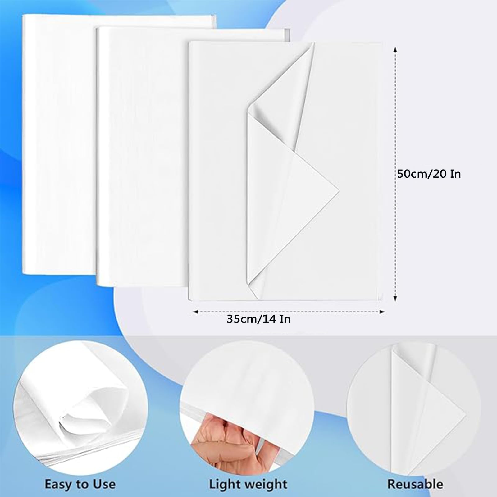 Premium White Tissue Paper Bulk - 60 Sheets (14