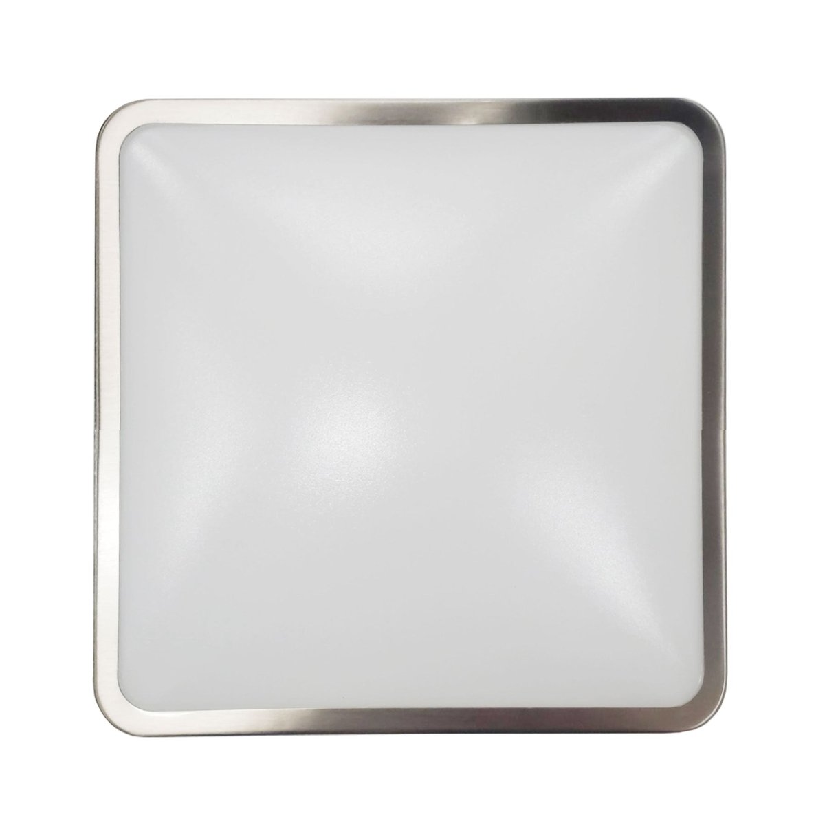 15W Square LED Flush Mount Ceiling Light - 11 Inch Brushed Nickel Finish - 1050 Lumens - Single Ring Design - Perfect for Kitchen, Bathroom, Bedroom & Hallway Lighting