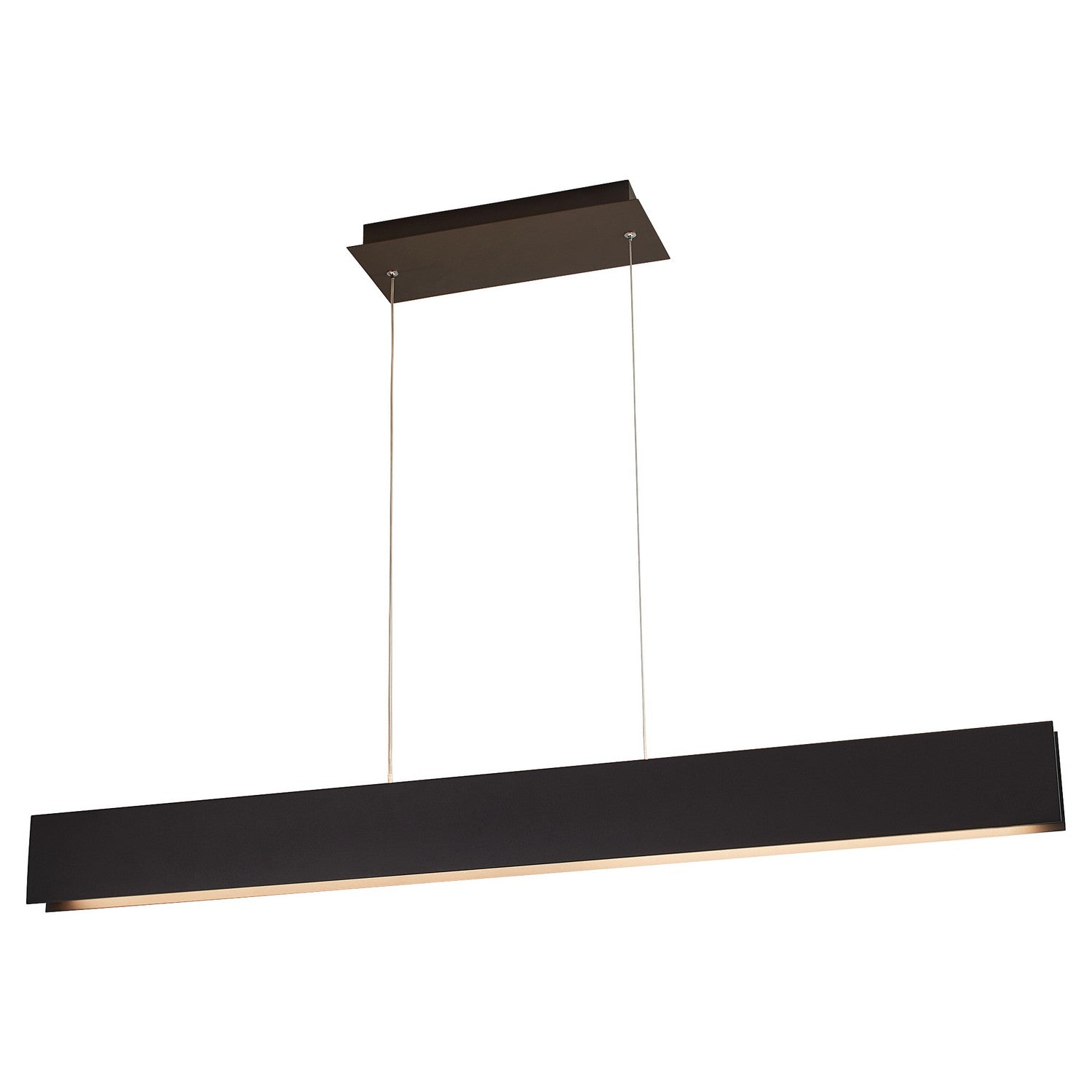 Oxygen Brio 3 6018 15 Linear LED Pendant Light - 46 Inch Modern Industrial Black Chandelier for Kitchen Island, Dining Room & Office Lighting