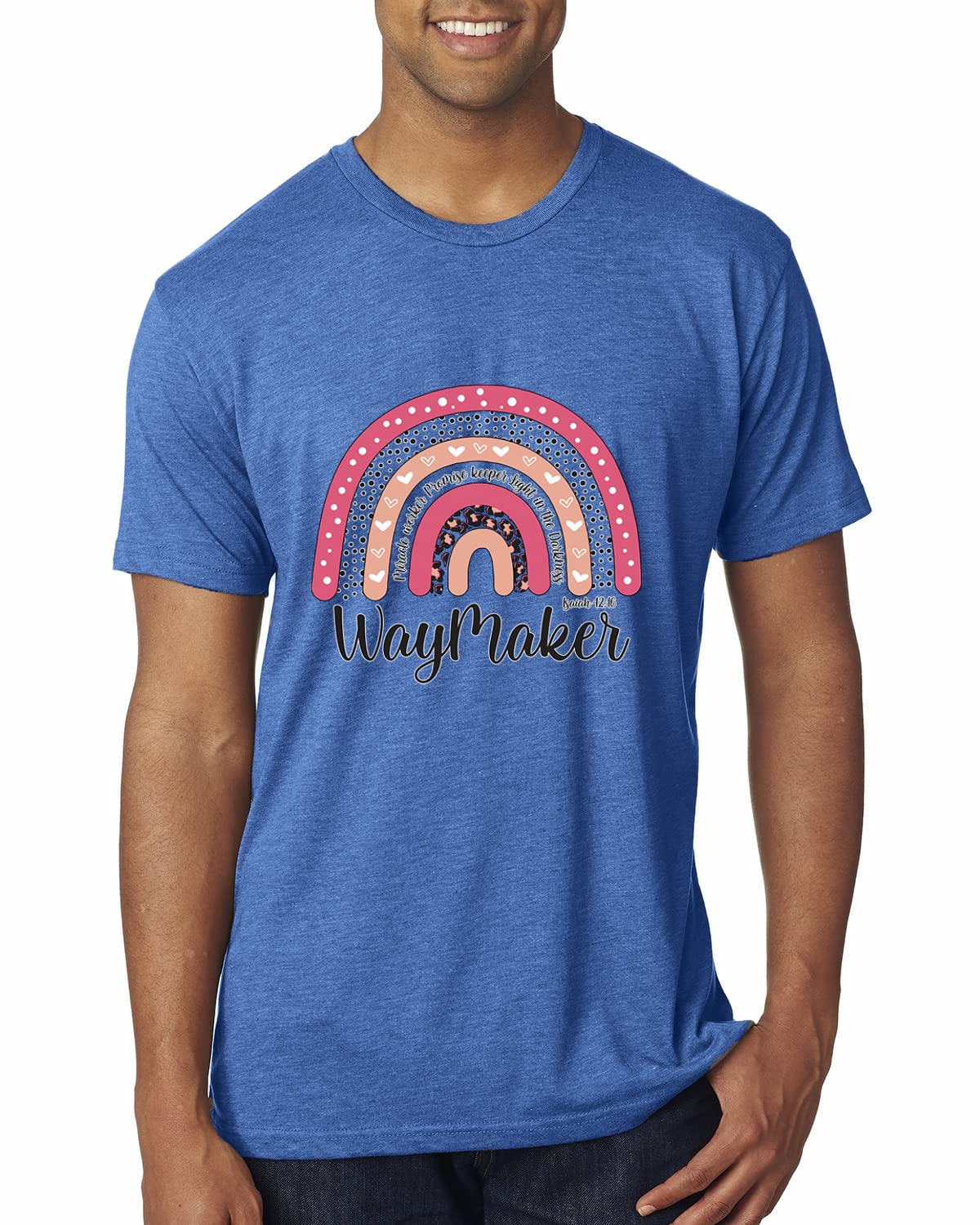 Waymaker Rainbow Inspirational Christian Men's Premium Tri-Blend T-Shirt - Comfortable Worship & Casual Wear for Church, Concerts & Everyday Faith