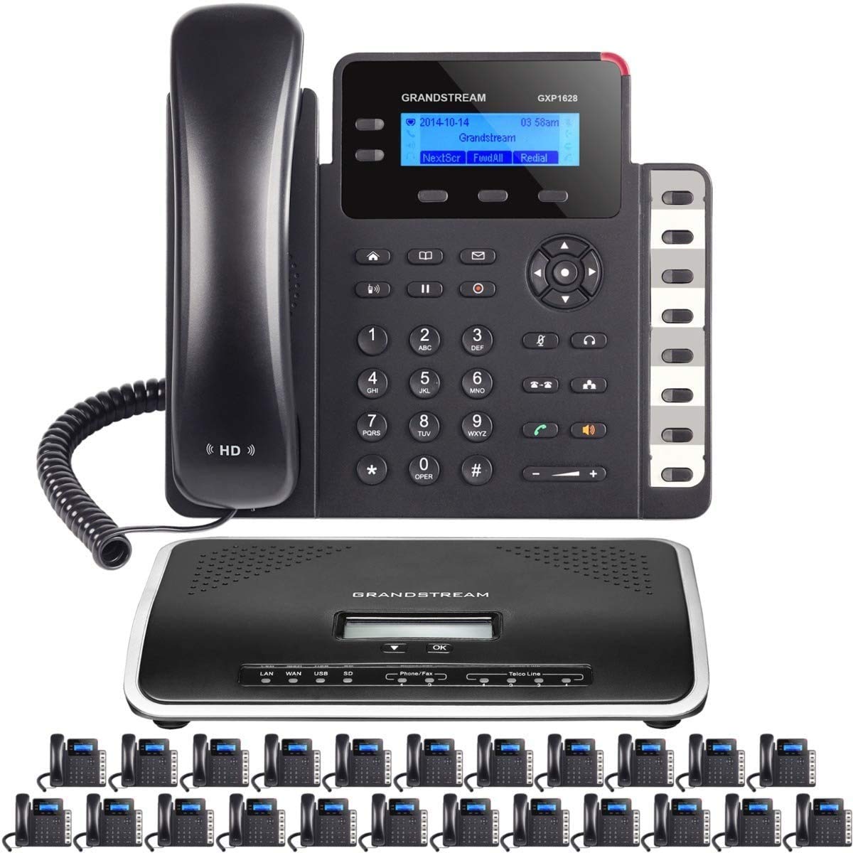 Business Phone System Starter Pack - 24 Phone Bundle with Voicemail, Auto Attendant, Call Recording | Includes Free TWAComm.com Phone Service for 1 Year | Perfect for Small Business Offices & Remote Teams