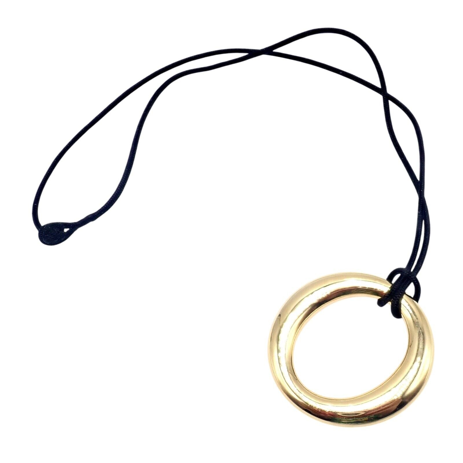 Authentic Tiffany & Co 18k Yellow Gold Peretti 35mm Medium Sevillana Necklace - Elegant Jewelry Gift for Women, Perfect for Weddings & Special Occasions
