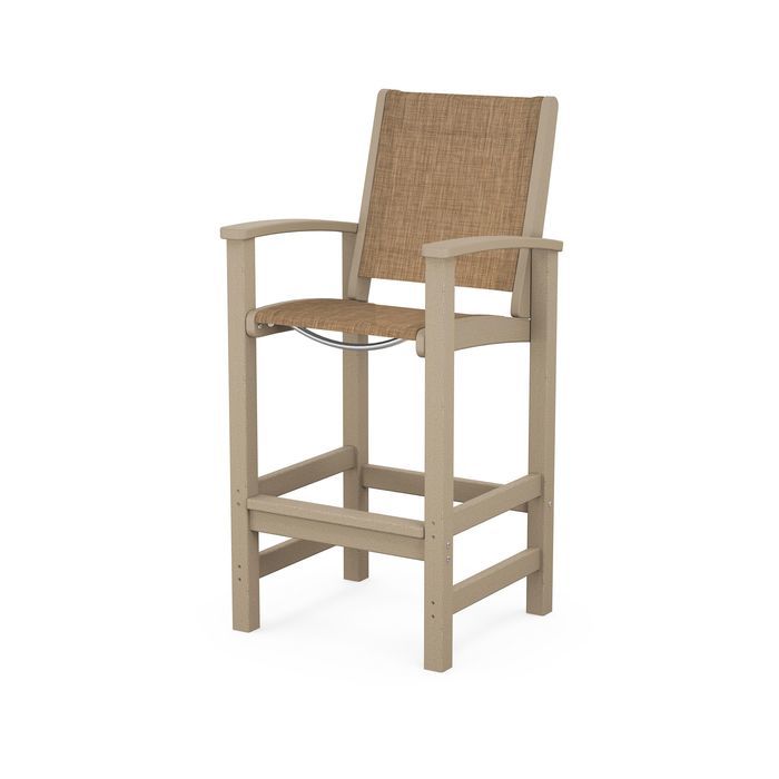 POLYWOOD Coastal Bar Chair - Outdoor & Indoor Bar Stool, Weather-Resistant, Durable, Comfortable - Perfect for Patio, Deck, Kitchen, and Poolside Use