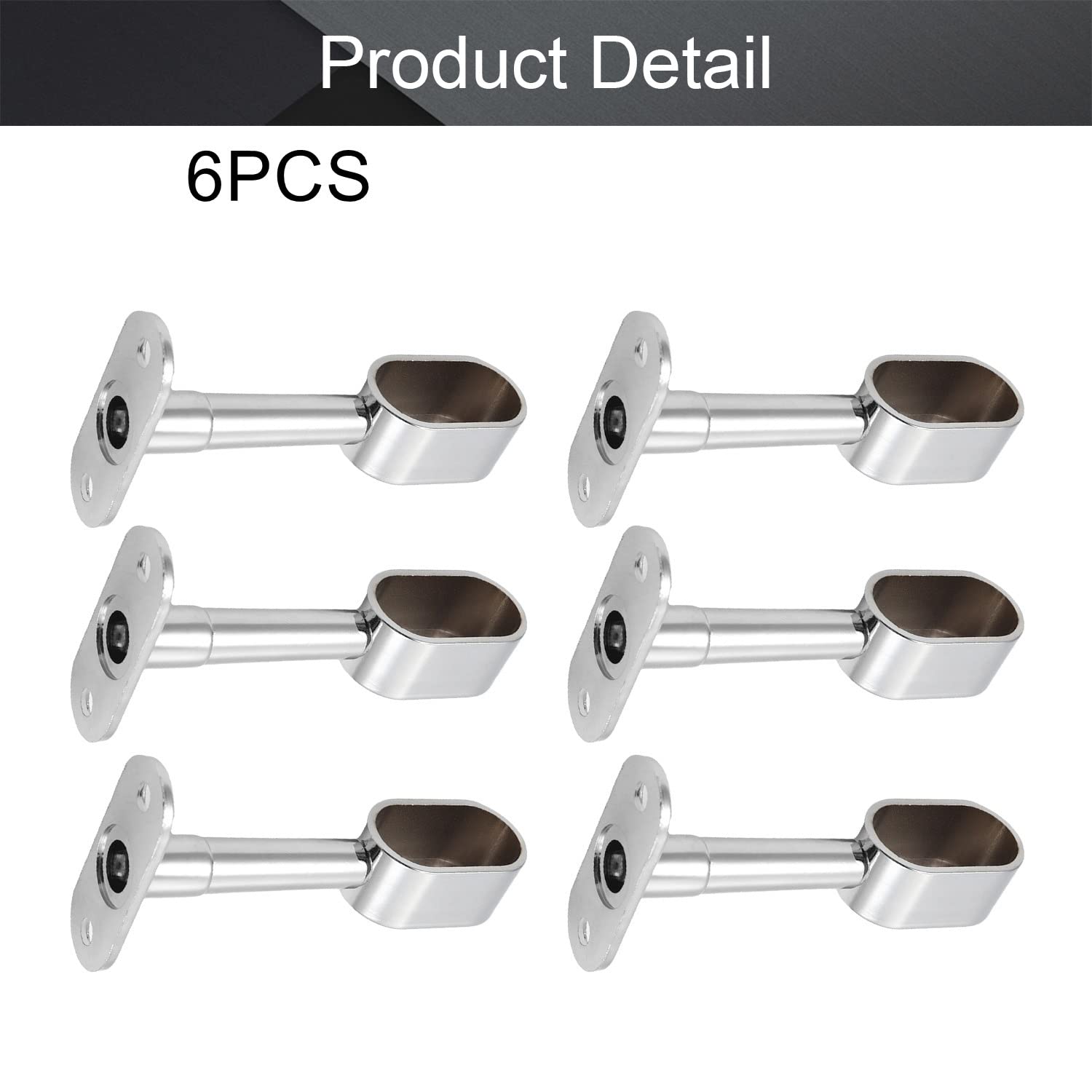 MroMax Adjustable Shower Curtain Rod & Wardrobe Pipe Bracket - Wall Mounted Support for 0.63