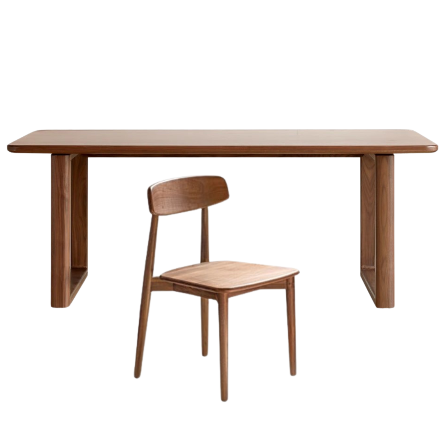 78.7x35.4x29.9 inch / 200x90x76 cm / Rich Dark Walnut color/  Black walnut  Large board table + Six Chairs
