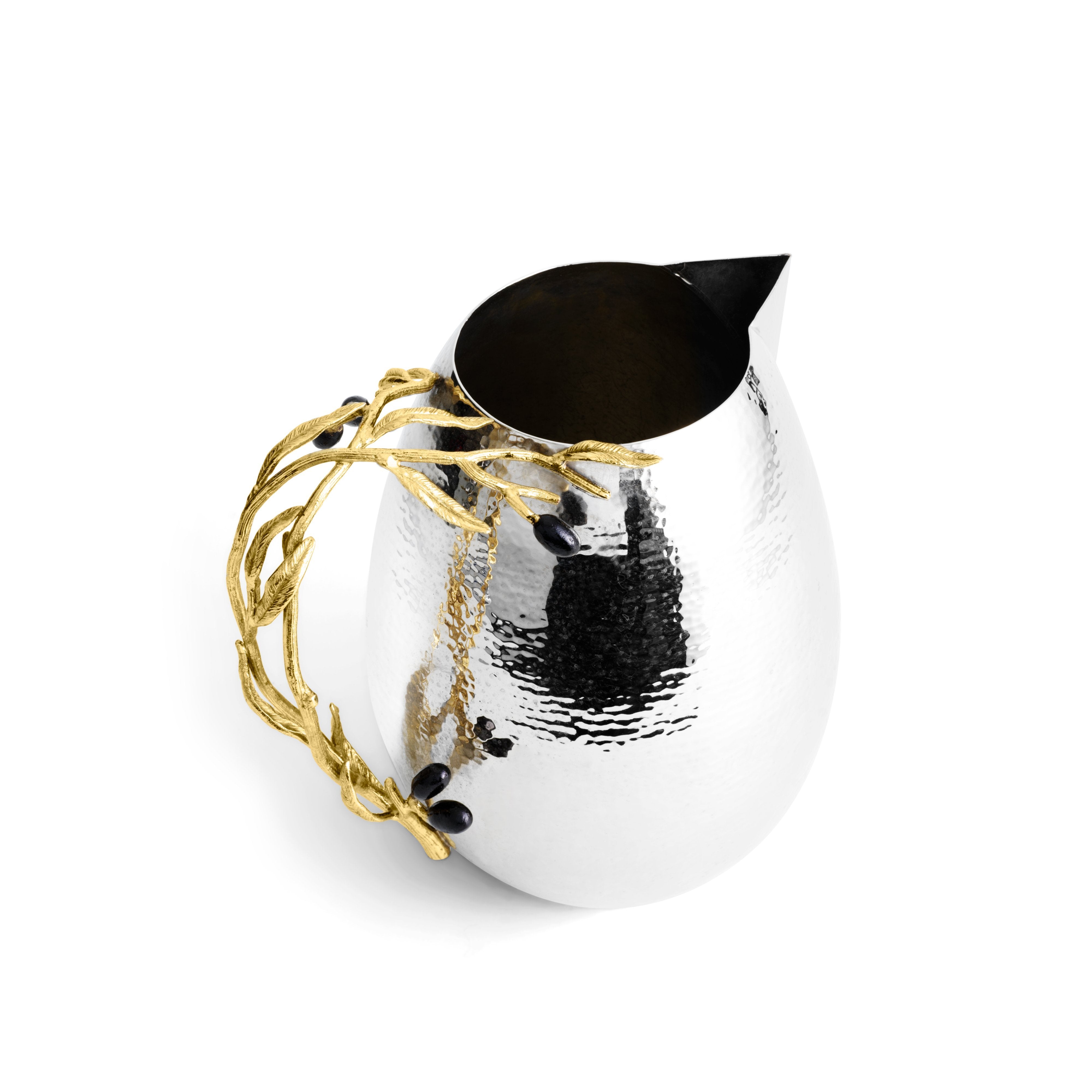 Premium Olive Branch Pitcher - Elegant Glass Water Pitcher with Handcrafted Olive Branch Design - Perfect for Home Decor, Dinner Parties & Outdoor Entertaining