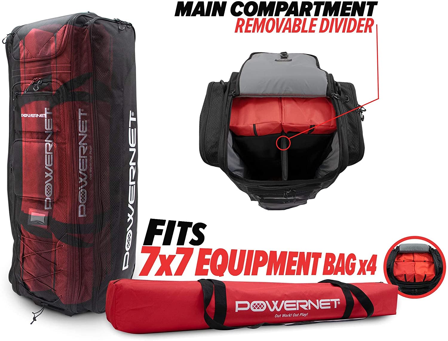 PowerNet All Gear Transporter - Heavy Duty Equipment Carrier for Construction, Camping & Outdoor Adventures | Durable Transport Solution for Tools, Gear & Supplies