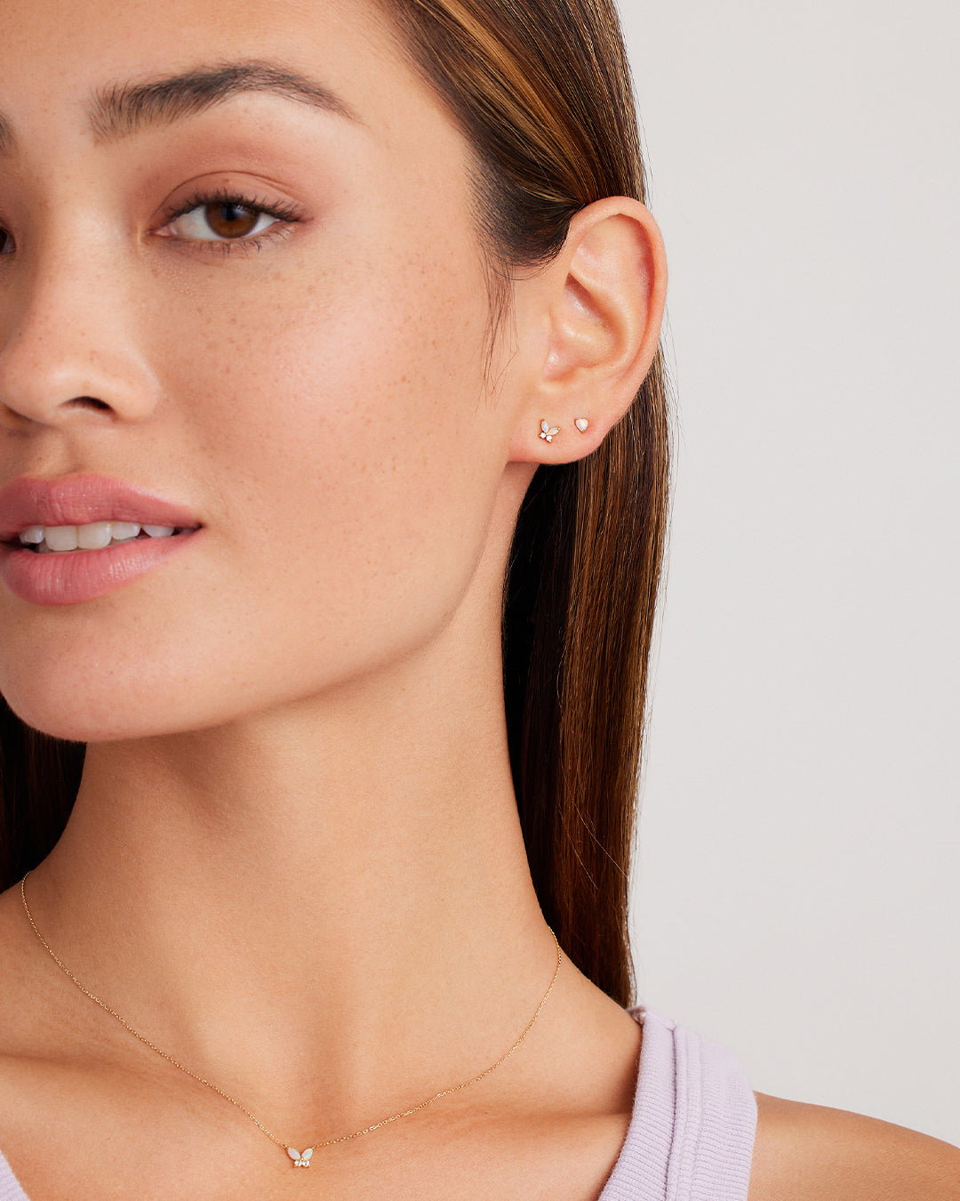Opal Butterfly Single Stud Earrings - Dainty White Opal Butterfly Jewelry for Women, Perfect for Everyday Wear & Special Occasions