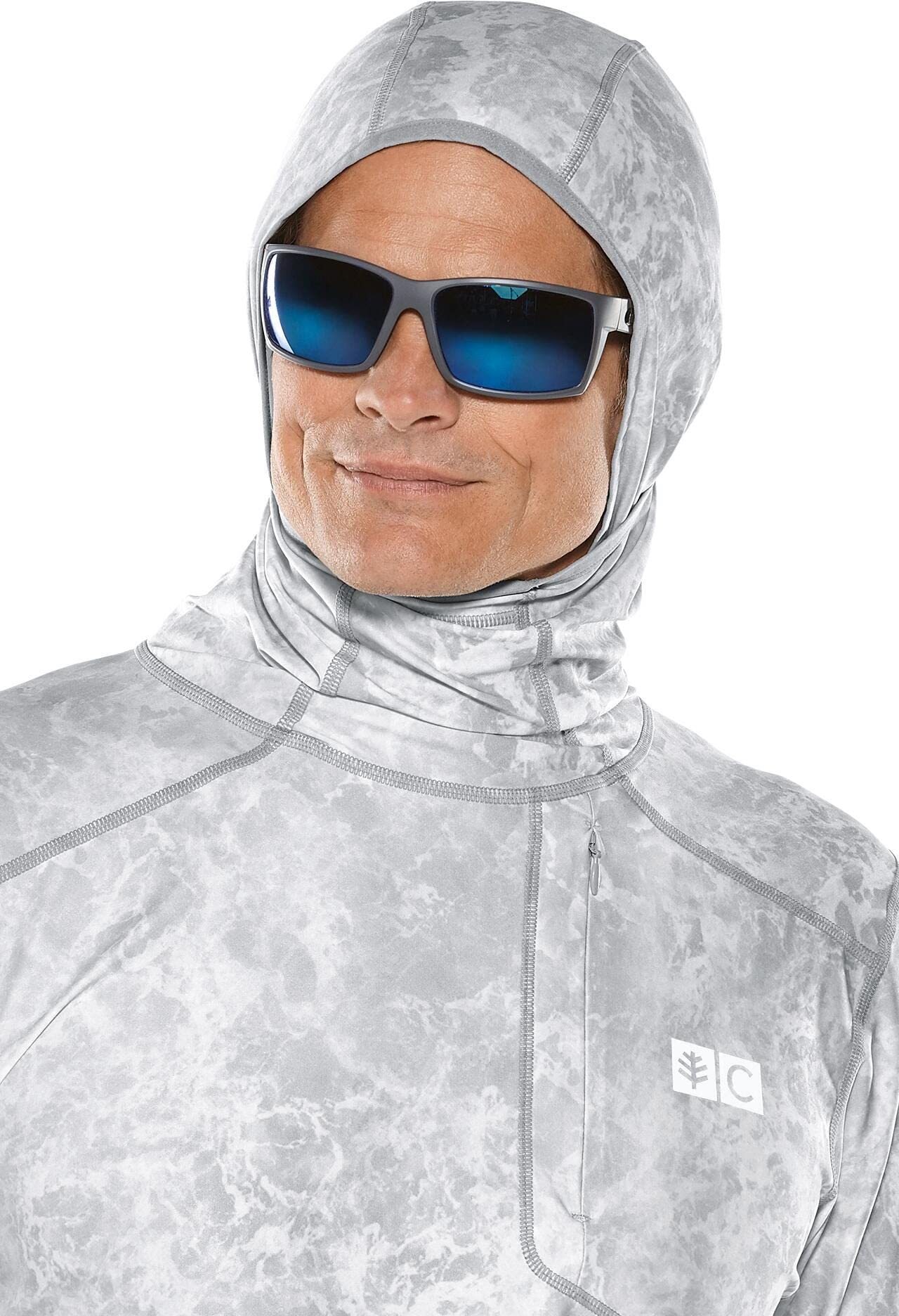 Coolibar UPF 50+ Men's Andros Fishing Hoodie - Sun Protective Shirt with Long Sleeves for Outdoor Activities, Hiking, and Water Sports