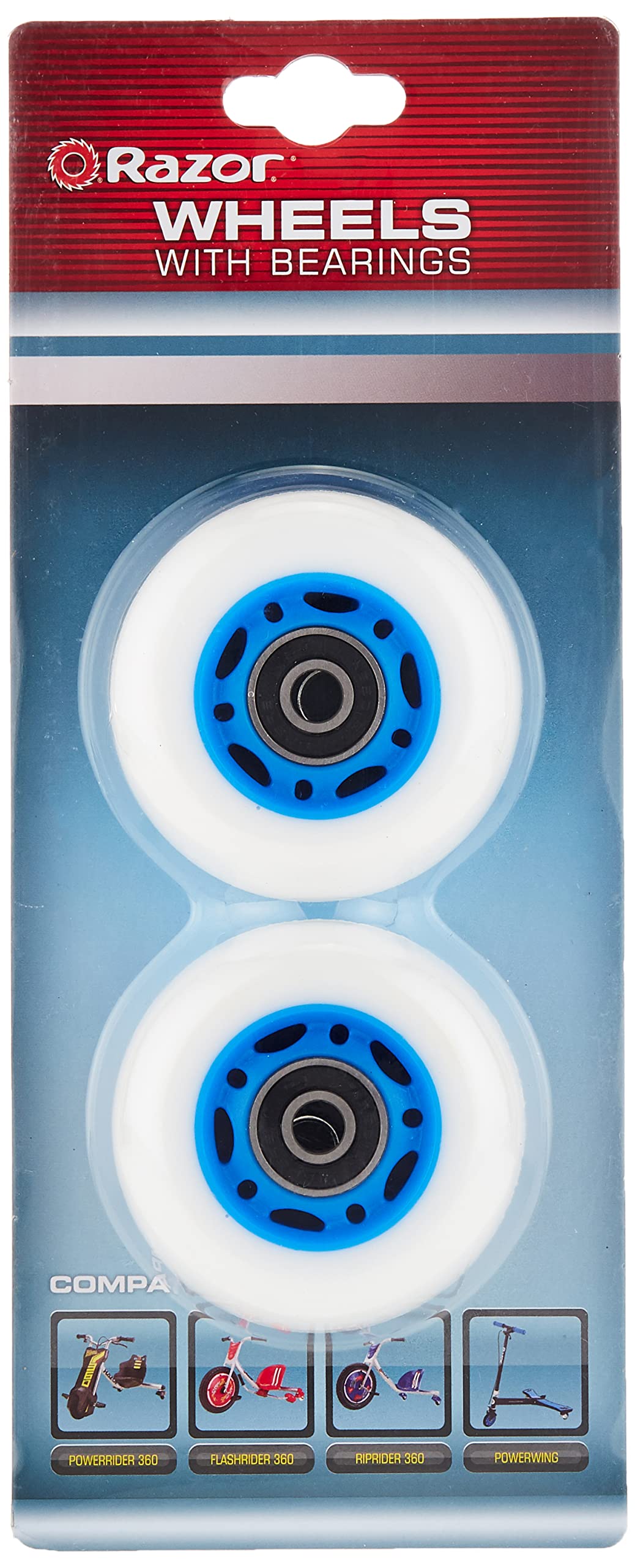 Razor PowerWing RipRider 360 Replacement Rear Wheels - 64mm Blue Wheels for Kids Drift Trike - Perfect for Outdoor Play, Backyard Fun, and Drifting Adventures