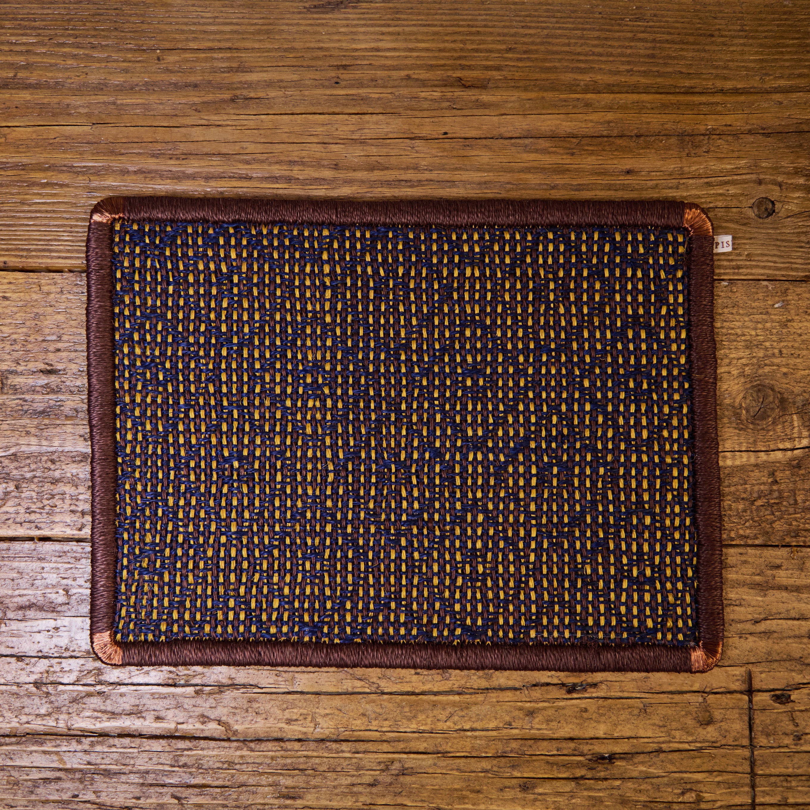 Adorabold Set of 2 Decorative Placemats - Red Brown, Blue, Mustard Yellow with Copper Corners for Dining Table, Kitchen, Party & Home Decor