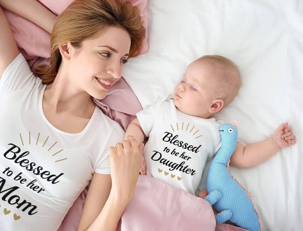 Blessed Mom & Baby Matching Outfits - Mother's Day Gift Set for New Moms | Family Photos & Special Occasions