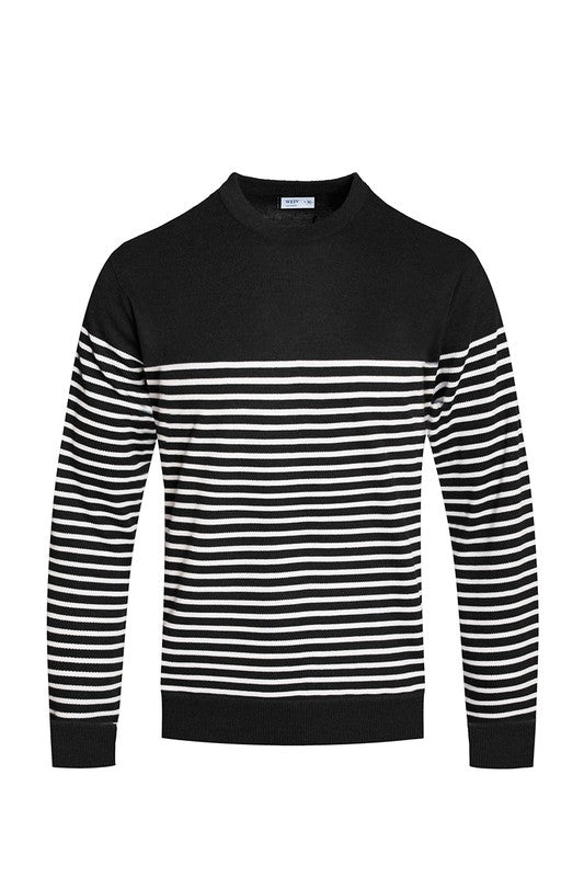Round Neck Striped Sweater for Women - Cozy & Stylish Knit Pullover for Fall & Winter Fashion