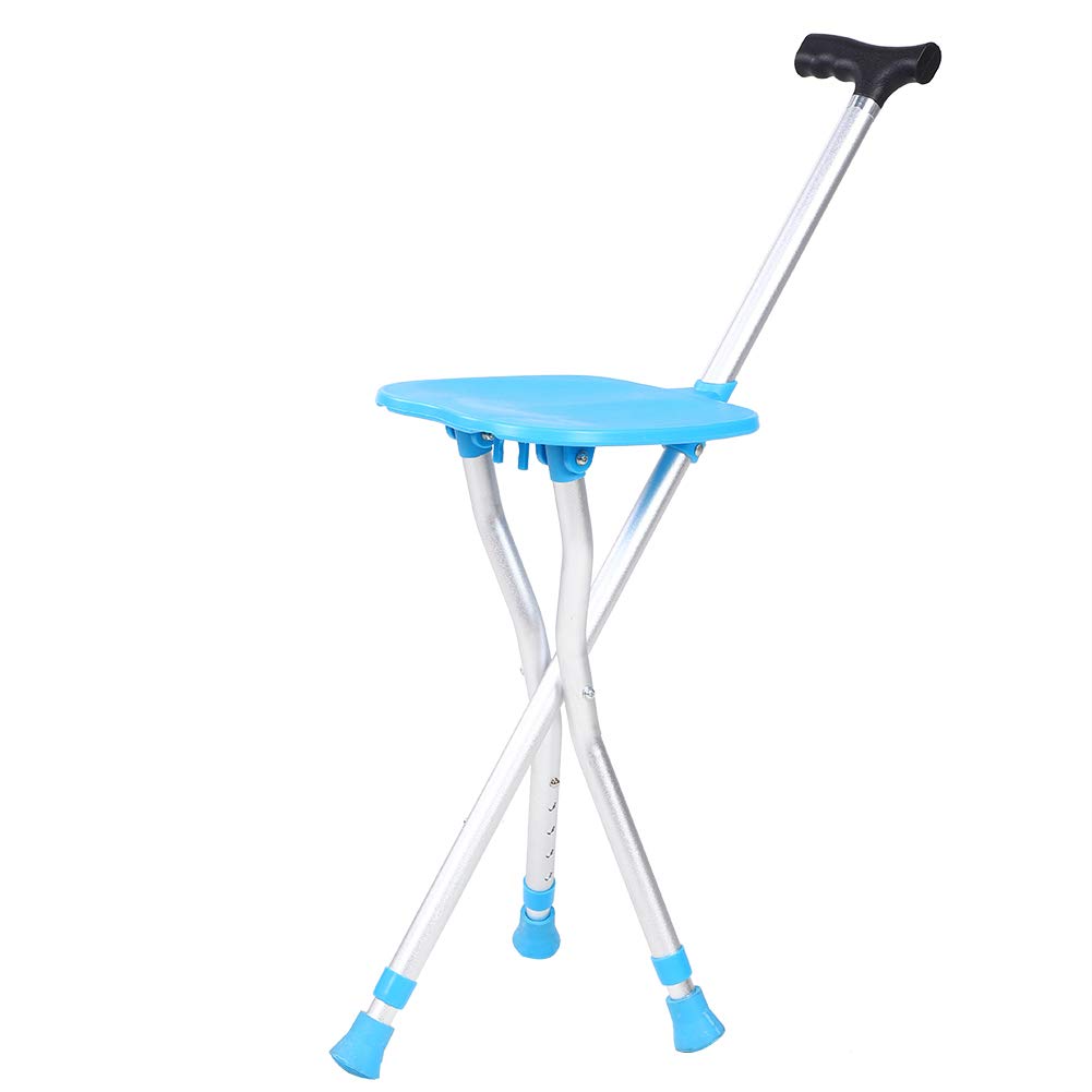 Lightweight Adjustable Folding Seat Cane - Portable Walking Stick with Comfortable Handle for Seniors, Hiking, Travel & Outdoor Activities | Perfect Mobility Aid for Elderly Walking Support & Mountain Climbing Accessories
