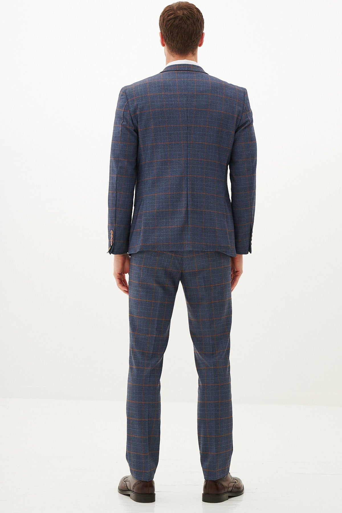 JENSON Women's Sky Blue Checkered Blazer - Stylish Office Wear & Casual Outfit for Work, Parties, and Special Events