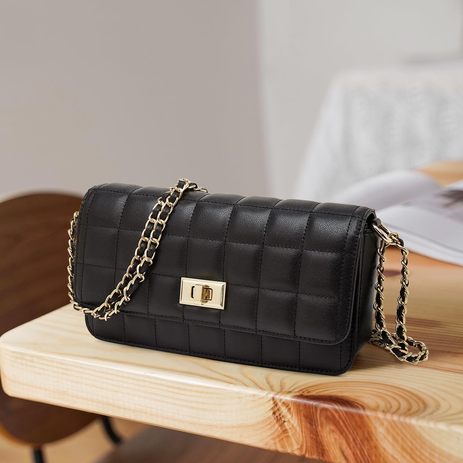 LAORENTOU Vegan Leather Heart Crossbody Bag for Women - Stylish Magnetic Buckle Purse for Daily Use