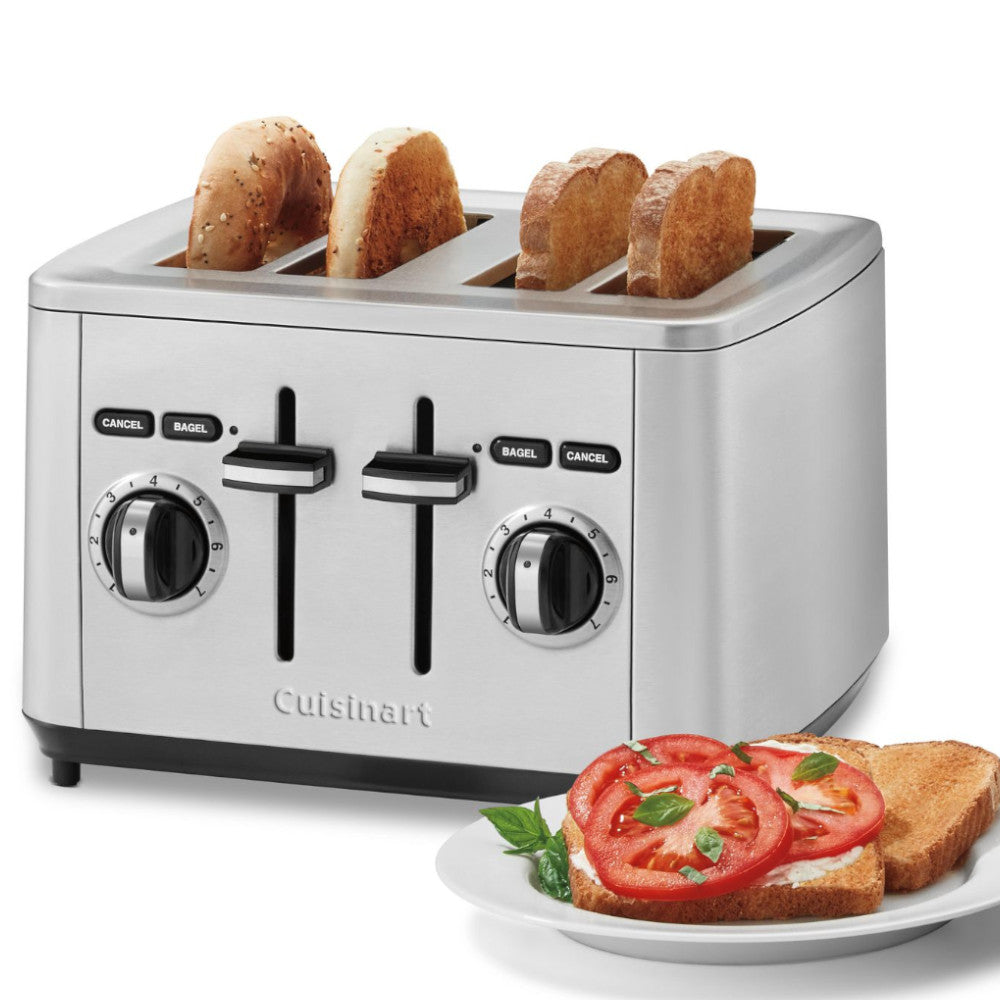 Refurbished CUISINART CPT-14 4-Slice Stainless Steel Toaster with Warranty - Perfect for Breakfast, Office, or Dorm Room Use