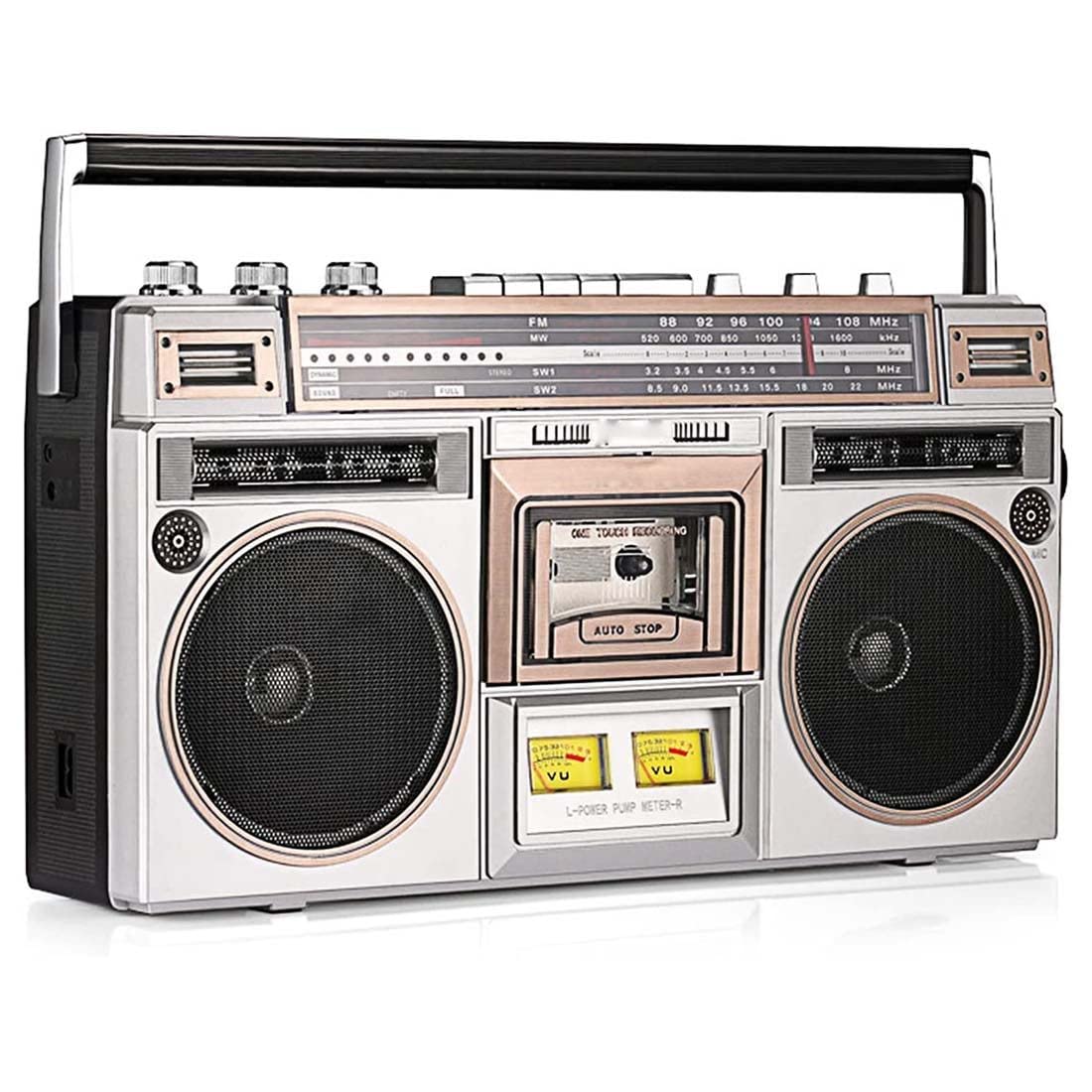 Retro Nostalgic Portable Boombox Cassette Player with AM/FM Radio, USB, Bluetooth - Perfect for Family Gatherings, Travel & Vintage Music Lovers