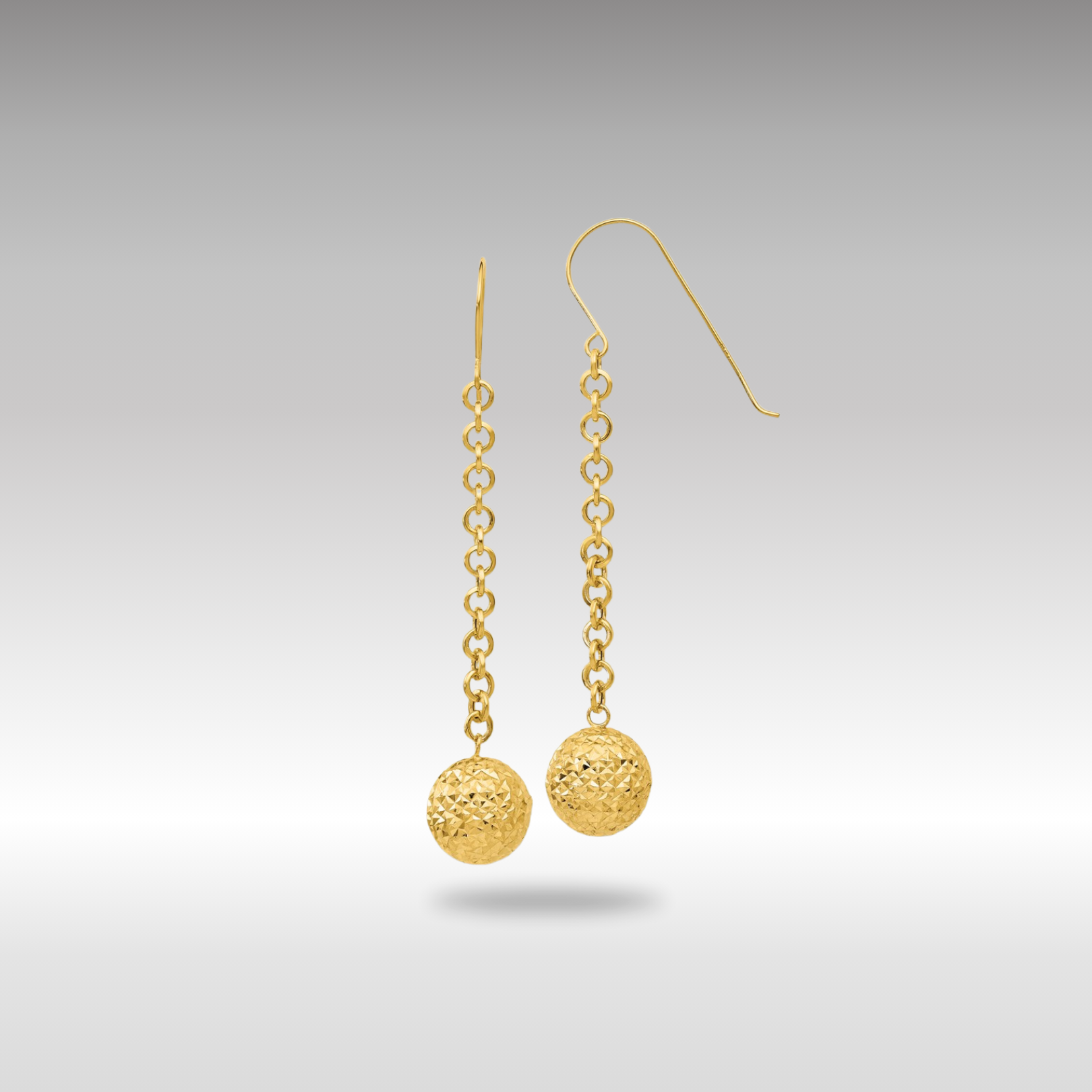 Gold Diamond Cut Hollow Bead Dangle Earrings TL515 - Elegant Fashion Jewelry for Women, Perfect for Parties, Weddings & Special Occasions