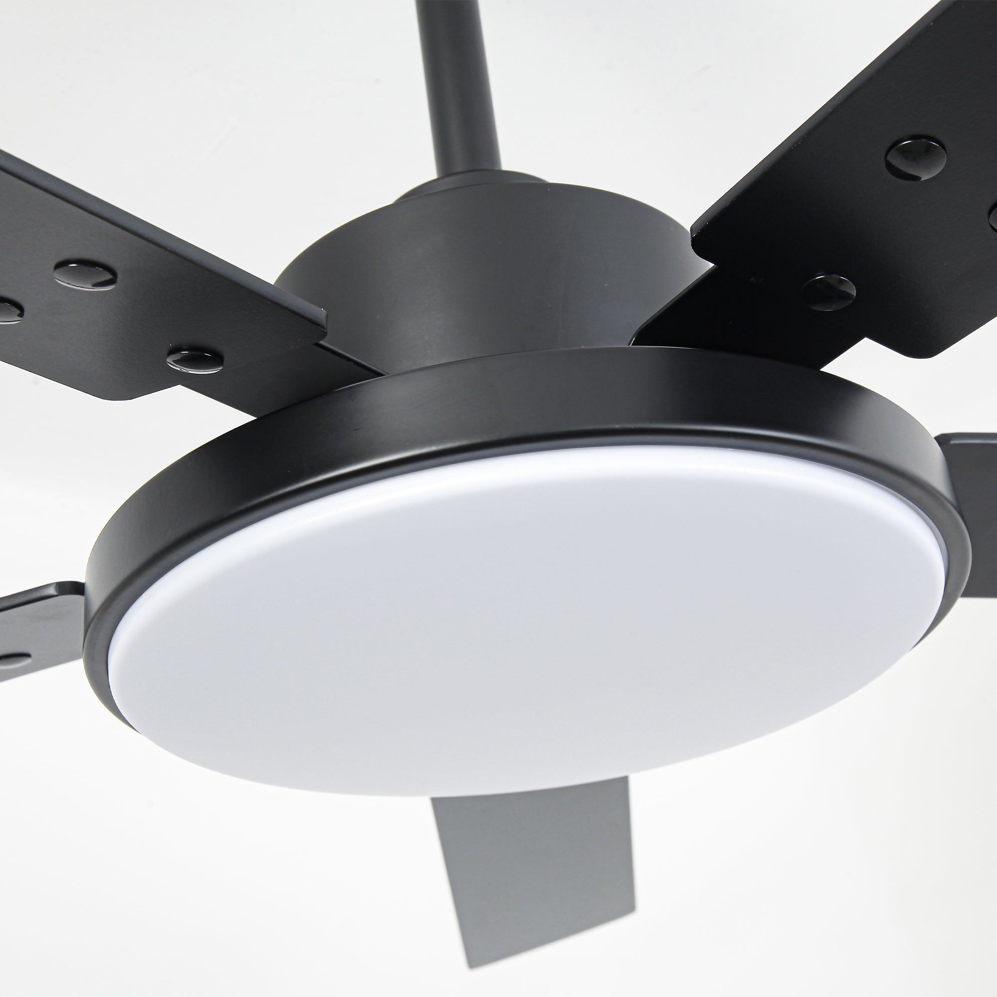 Vaczon 52 Inch 5-Blade Modern Ceiling Fan with LED Light, Remote Control & DC Motor - Energy Efficient Cooling for Living Room, Bedroom & Patio