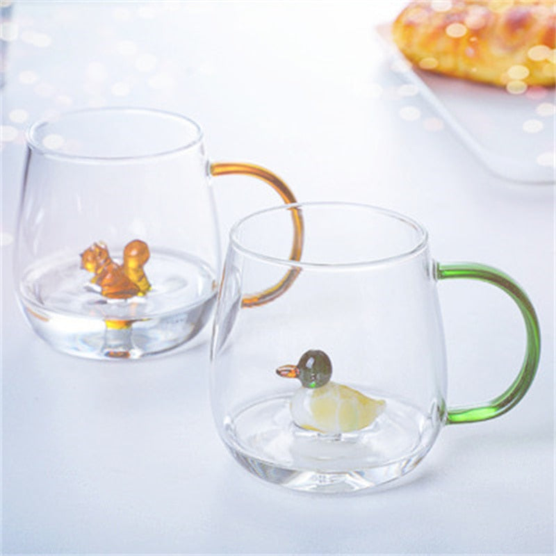 Farmland 3D Animal Glass Drinking Cups - 12oz Cute Animal-Themed Cups for Kids & Adults - Perfect for Juice, Milk, Smoothies, Parties & Home Decor