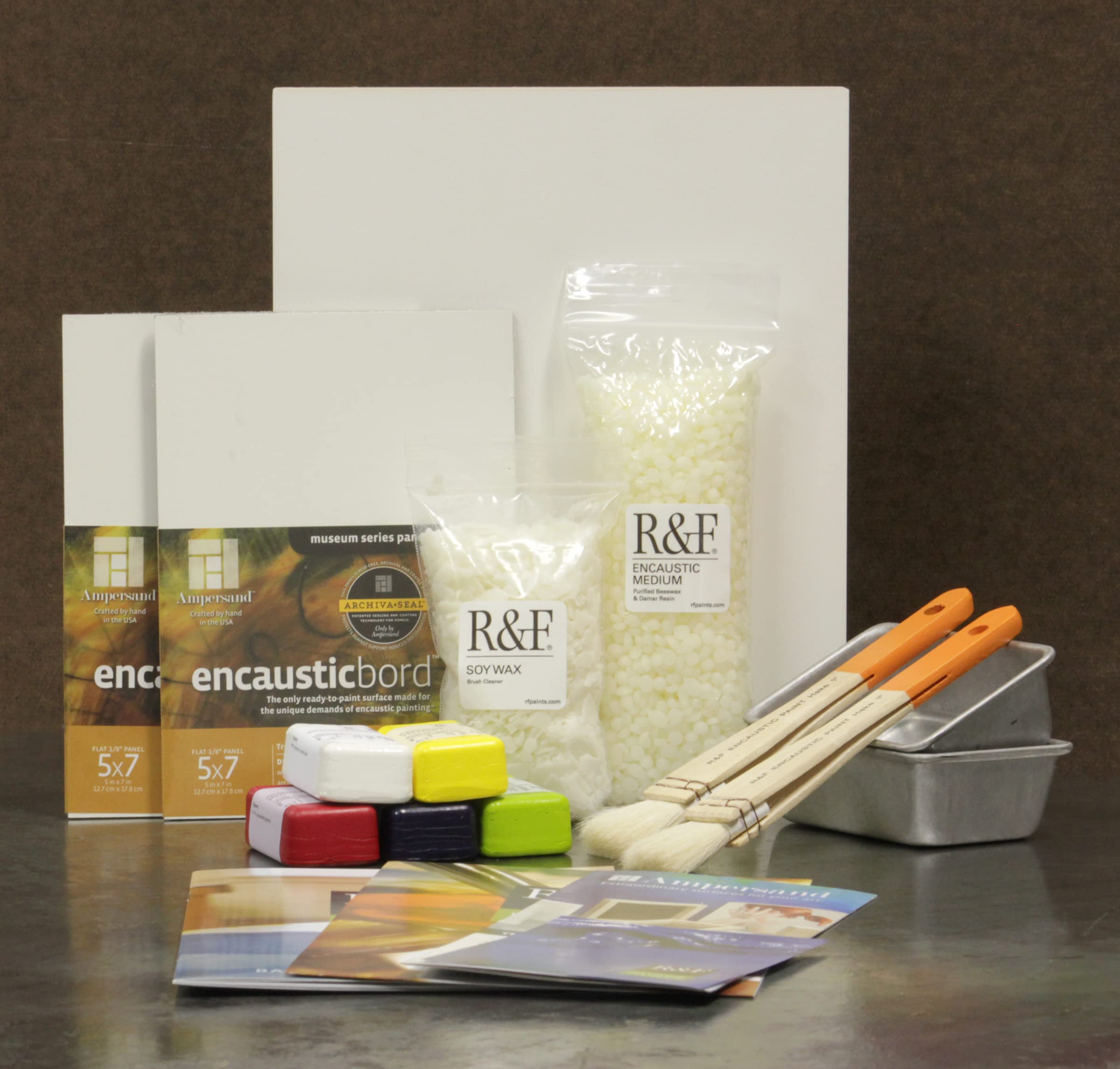 R&F Handmade Professional Encaustic Paint Starter Kit - 14 Piece Set for Artists & Beginners - Perfect for Wax Painting, Mixed Media & Textured Art Creations