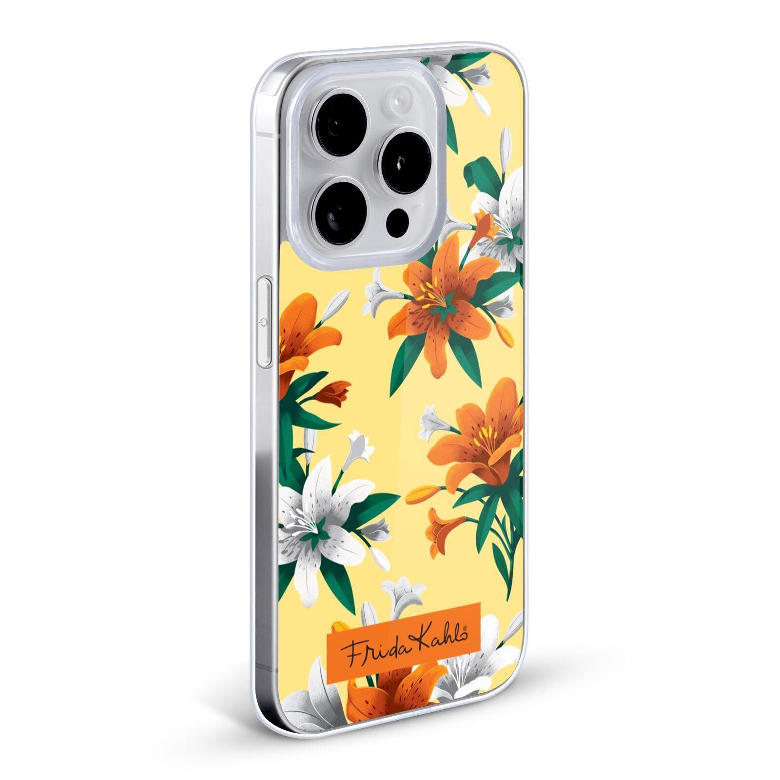 Officially Licensed Frida Kahlo Orange Lilies Flowers Soft Gel Phone Case for Apple iPhone 12 & iPhone 12 Pro - Artistic Protection with Vibrant Design, Perfect for Everyday Use & Gift Giving