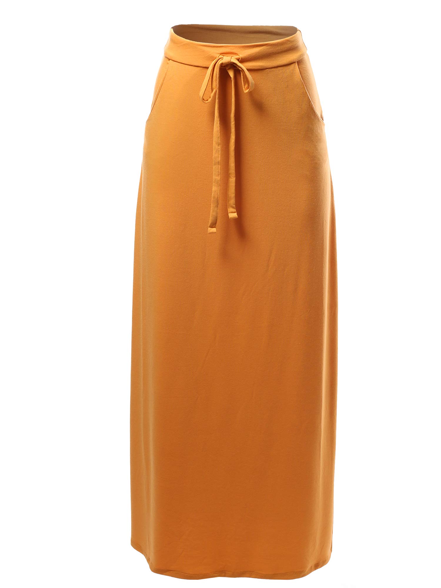 A2Y Women's Foldable High Waist Long Maxi Skirt - Stretchy Comfortable Flowy Summer Beach Skirt for Casual Outings, Vacations & Boho Style