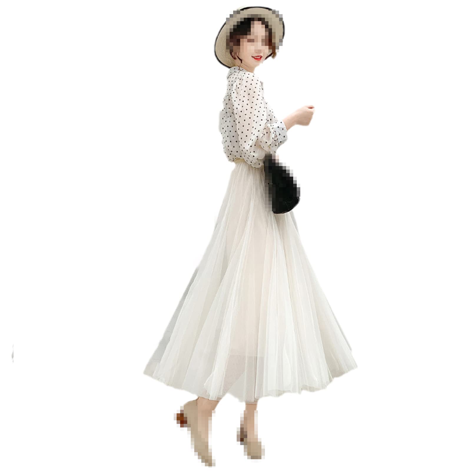 Korean High Waist Japanese Long A-Line Skirt - Women's Summer Gauze Pleated Skirt for Harajuku Fashion | Perfect for Casual Outings, Beach Vacations & Street Style