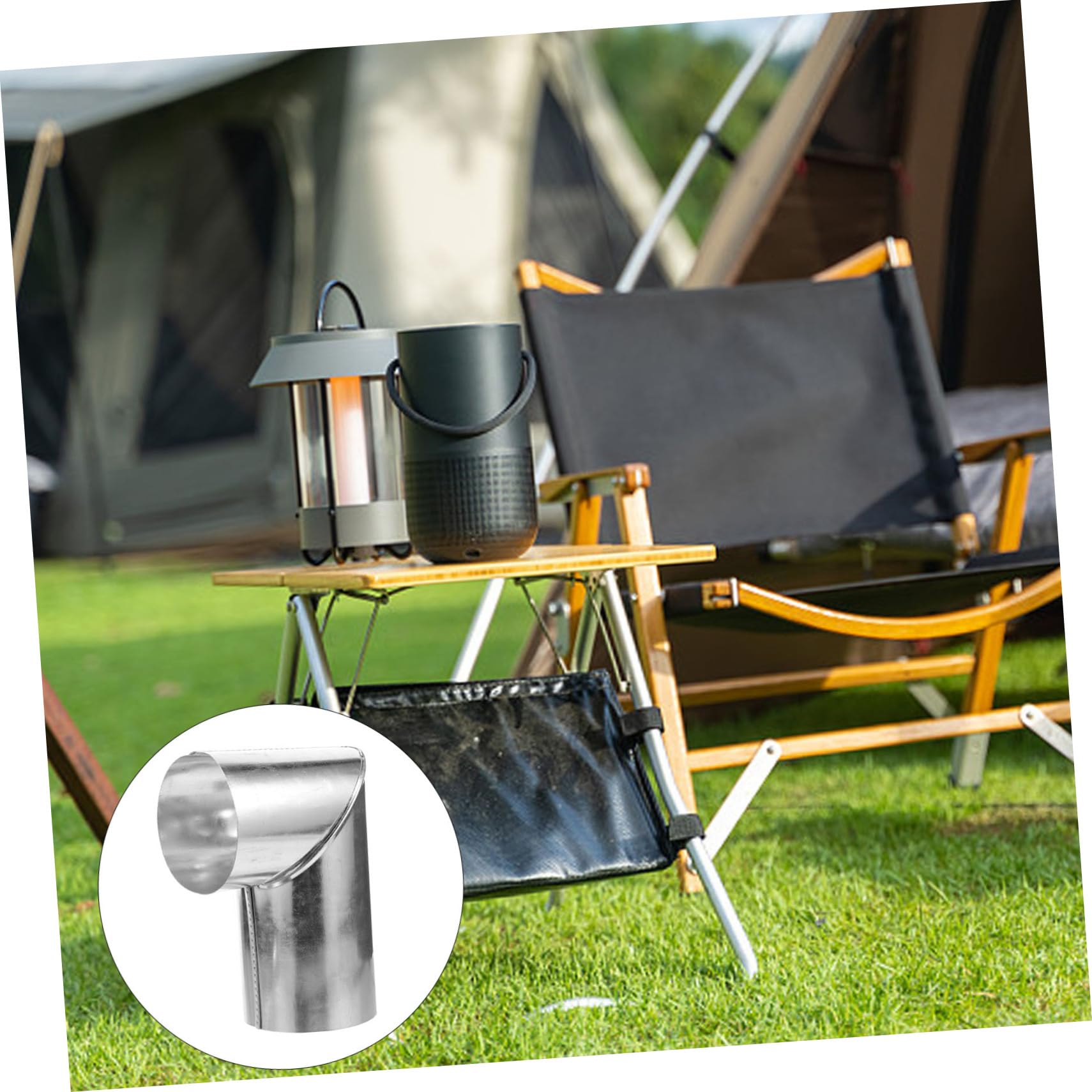 MUCKLILY Chimney Pipe Accessories - Smoke Pipe Elbow, Tent Wood Stove Hose, Camping Heating Stove Pipe, Exhaust Pipe, Smoke Vent, Ground Pot, Stainless Steel Exhaust - Perfect for Camping, RV, Outdoor Heating & Wood Stoves
