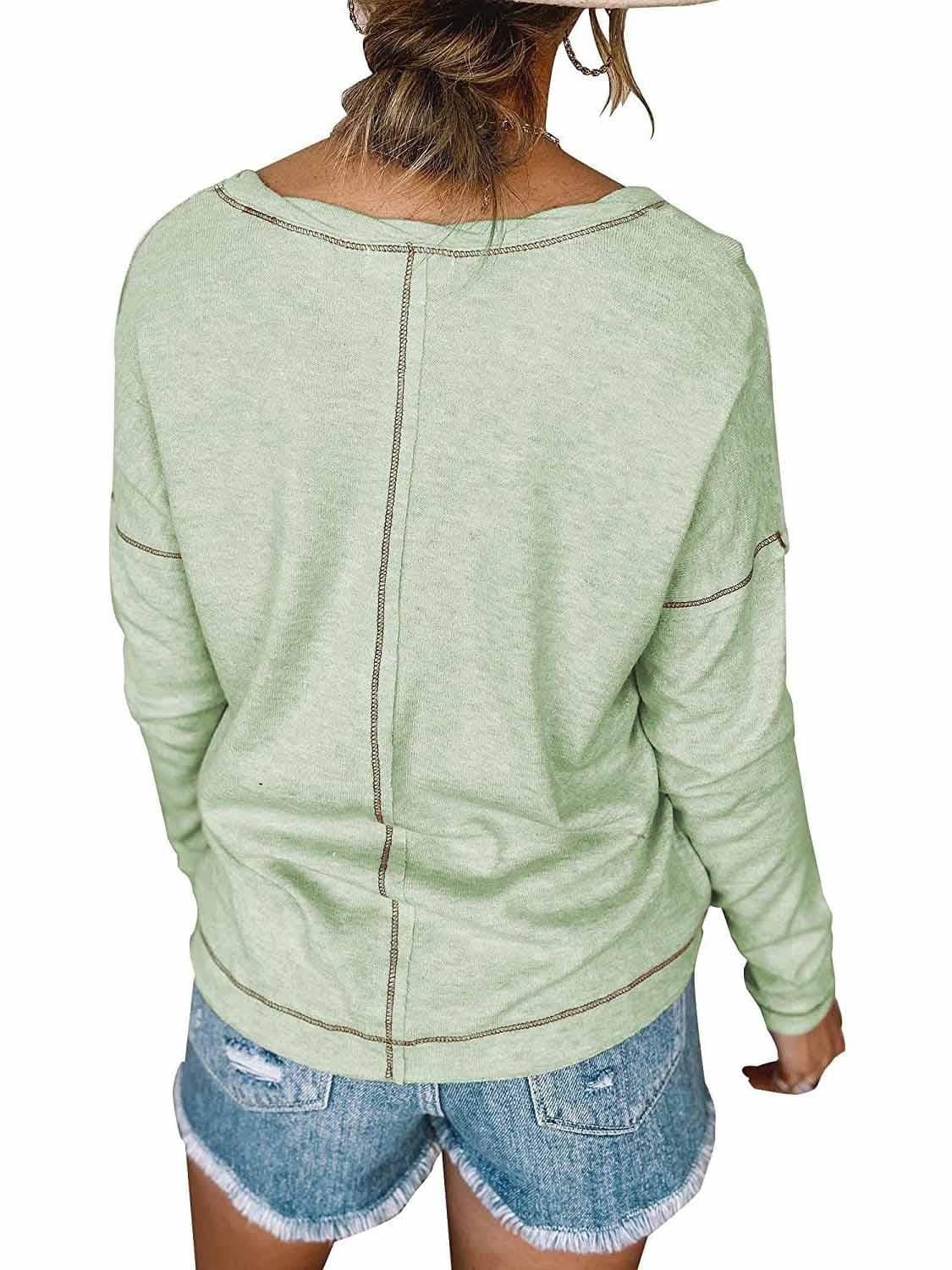 Lovevop Women's Casual Loose Fit Long Sleeve T-Shirt for Fall | Comfortable Everyday Basic Top for Layering, Work & Weekend Outfits