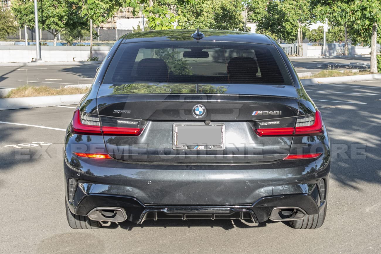 BMW G20 M340i M-Performance Style Rear Bumper Diffuser (2019-2023) - Gloss Black ABS Plastic Replacement Part | Perfect Upgrade for Sporty Look & Enhanced Aerodynamics