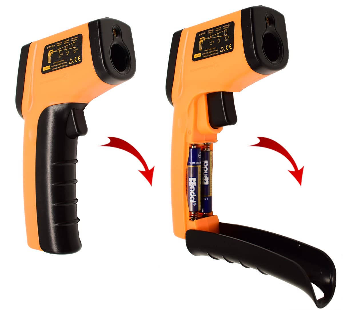 Non-Contact Infrared Thermometer Gun -58°F to 752°F (-50°C to 400°C) Digital Laser Temperature Gun for Cooking, Freezer, Oven & Industrial Use - Perfect for Grilling, Baking, HVAC & Food Safety Checks