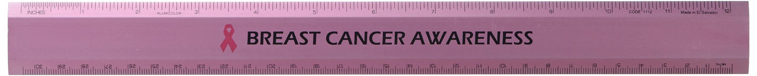 Pink Alumicolor Aluminum Ruler for Office & School Use