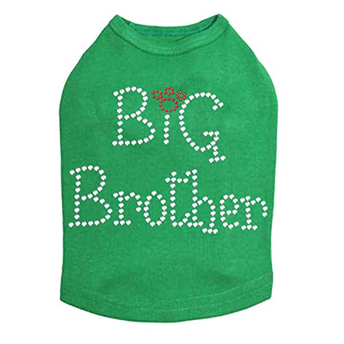 Big Brother Dog Shirt for Large Dogs - Kelly Green 2XL | Comfortable Pet Apparel for Special Occasions & Family Photos