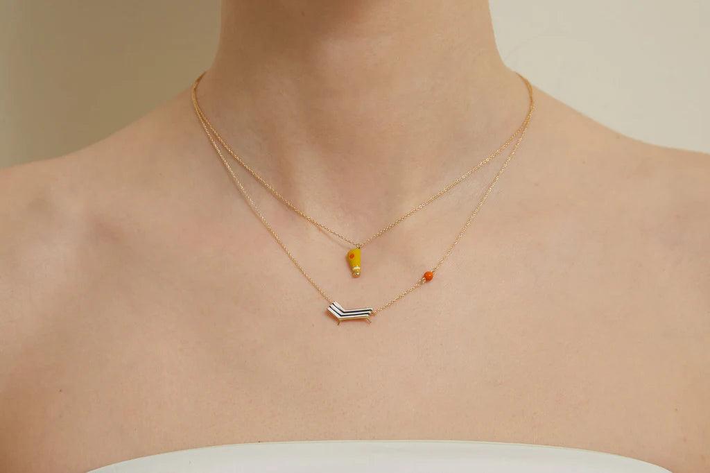 Aliita Beach Chair Yellow Gold Necklace - Elegant Summer Jewelry for Women, Waterproof & Tarnish-Free - Perfect for Beach Vacations, Pool Parties & Outdoor Adventures