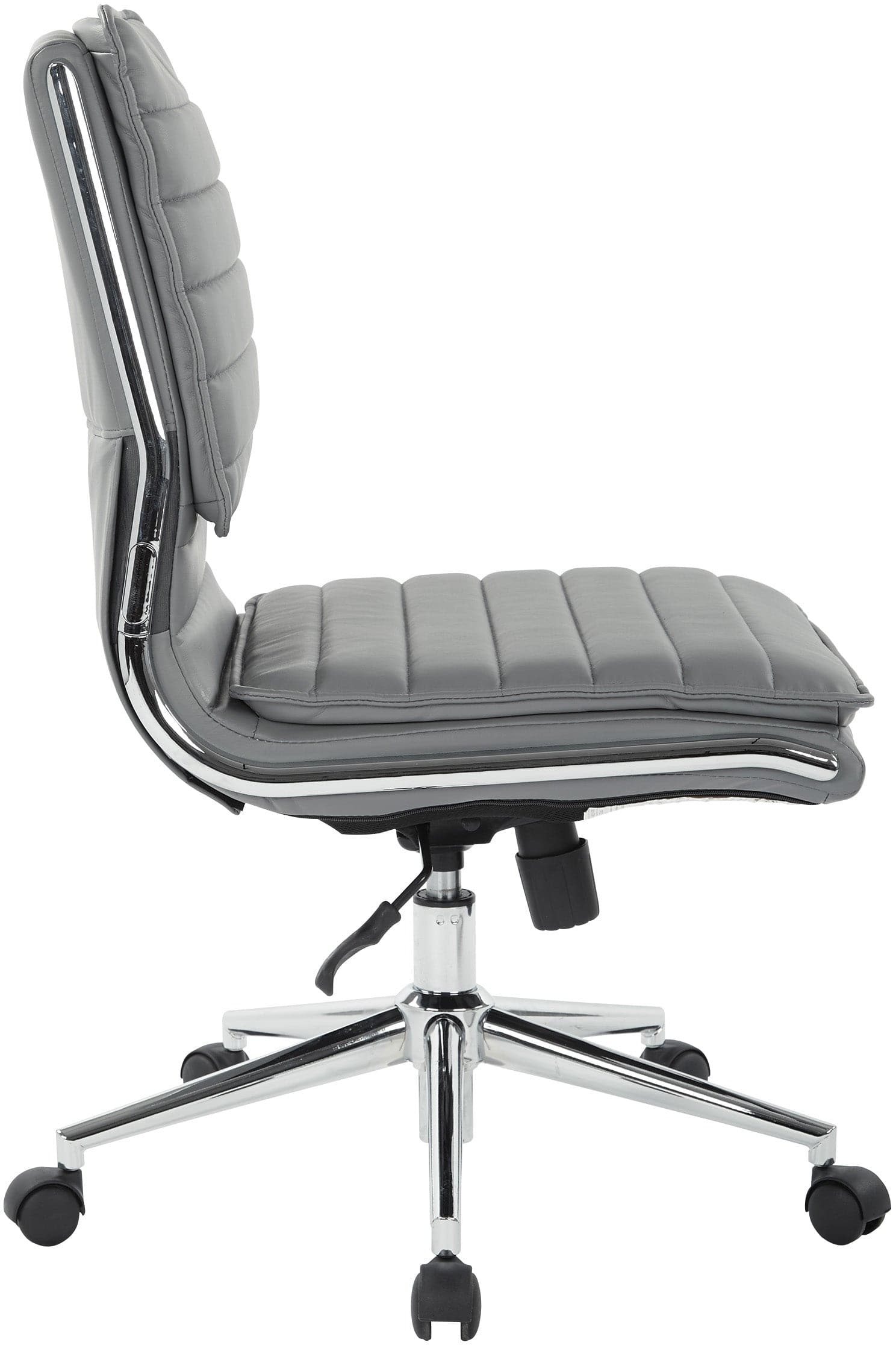 Office Star Armless Mid Back Manager's Faux Leather Chair [SPX23592C] - Ergonomic Office Chair for Home & Business, Comfortable Desk Chair for Long Hours Work, Perfect for Office, Study Room, or Conference Room