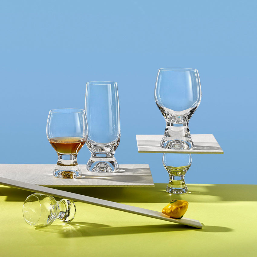 Bohemian Gina Wine Glass Set of 6 - 340ml Handmade Crystal Clear Goblets for Red Wine, White Wine, Cocktails - Perfect for Dinner Parties, Weddings, and Home Entertaining