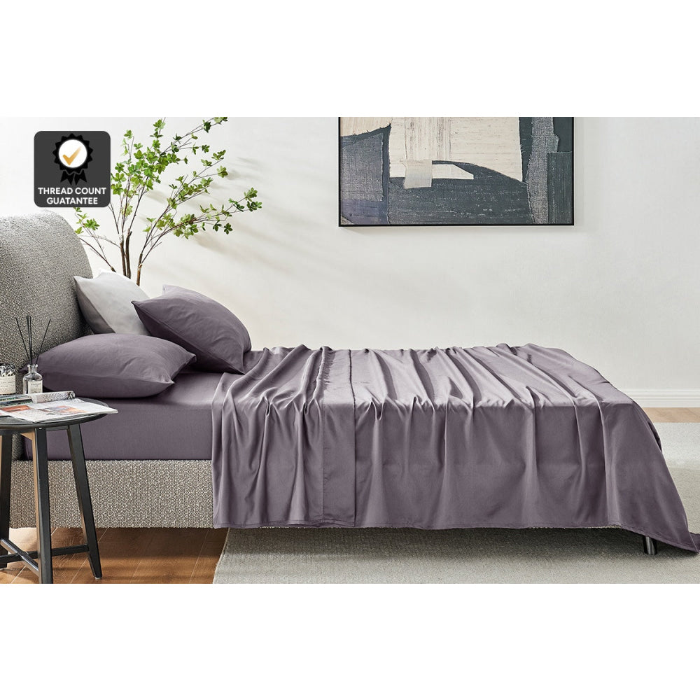 Luxury 1200 Thread Count Cotton Bed Sheet Set - Queen Size, Castlerock Grey - Ultra Soft & Breathable for a Comfortable Sleep - Perfect for Master Bedroom, Guest Room & Hotel Use