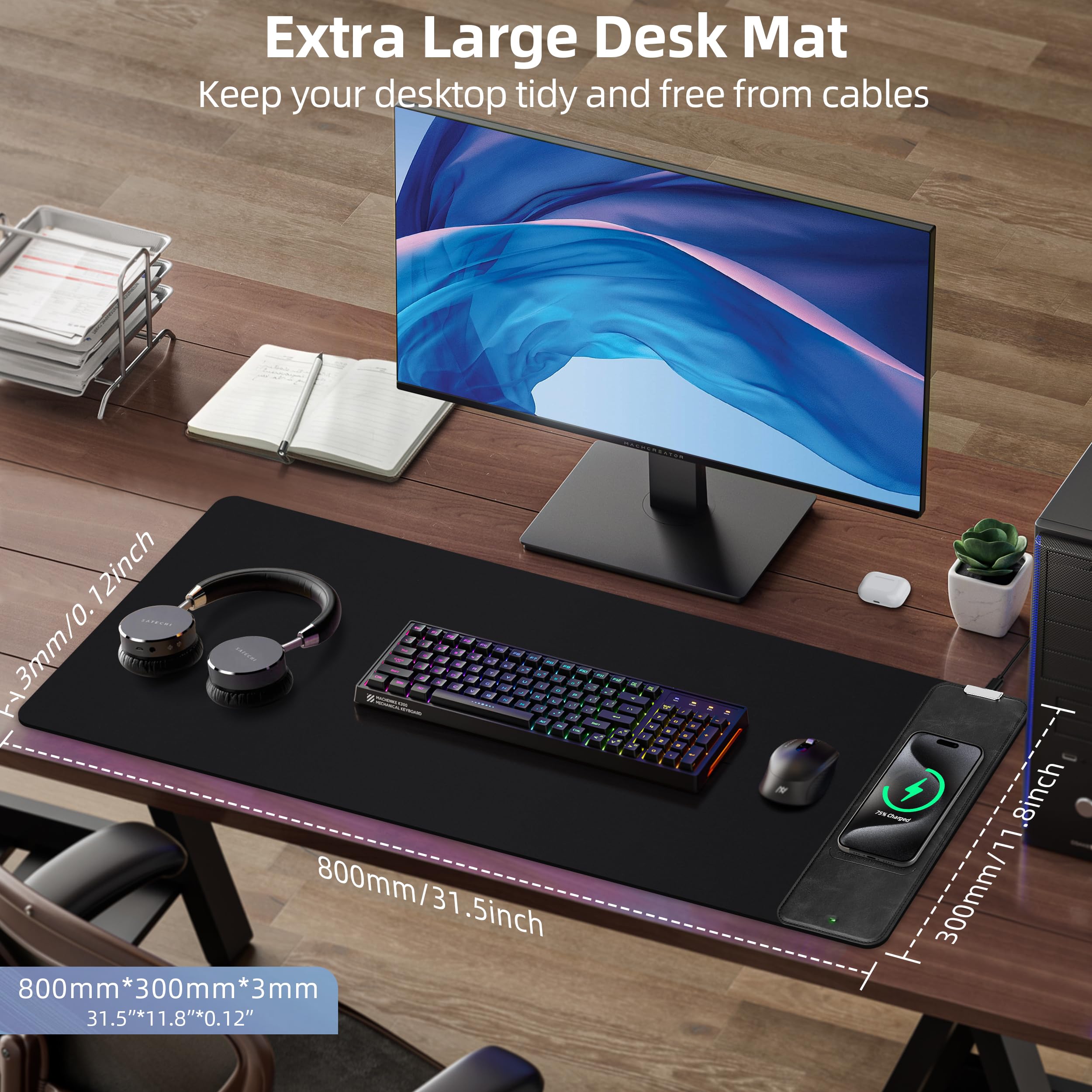 Wireless Charging Gaming Mouse Pad - 31.5